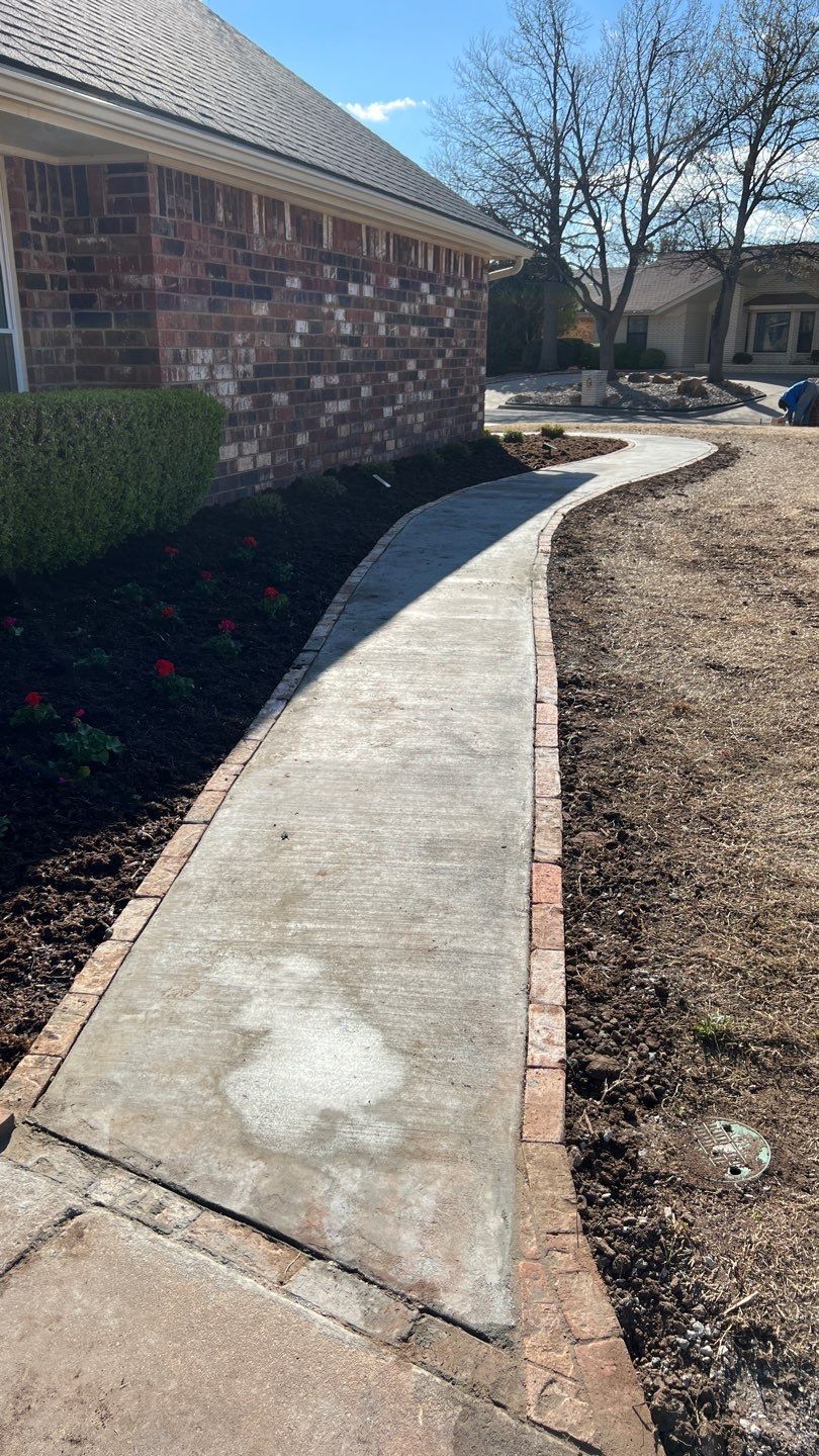 Concrete sidewalk using Concrete by Clays Services Inc