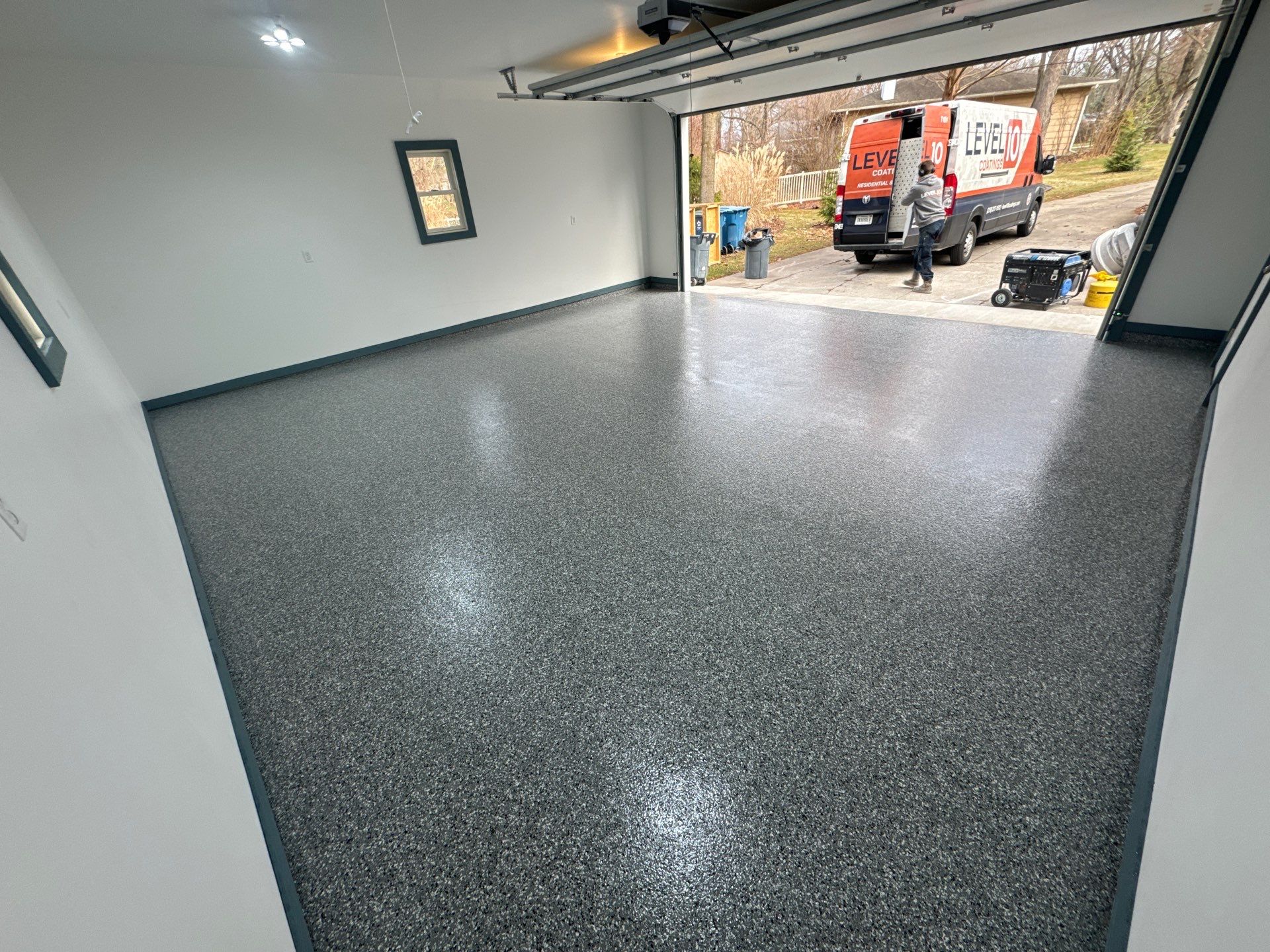 Nightfall Flake Garage Floor  by Level 10 Coatings