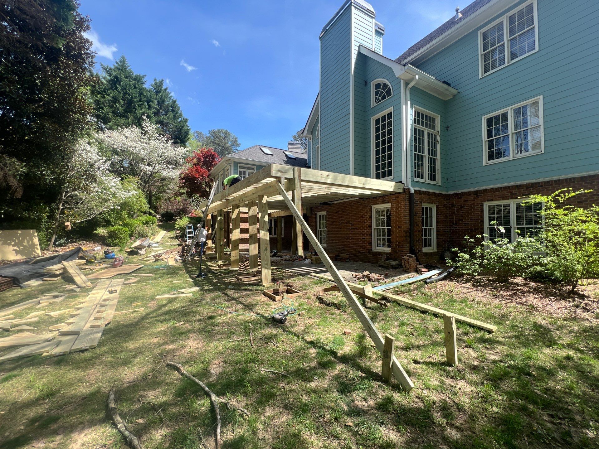 Custom Elevated Composite Deck Installation in Marietta by Swift Home Renovations