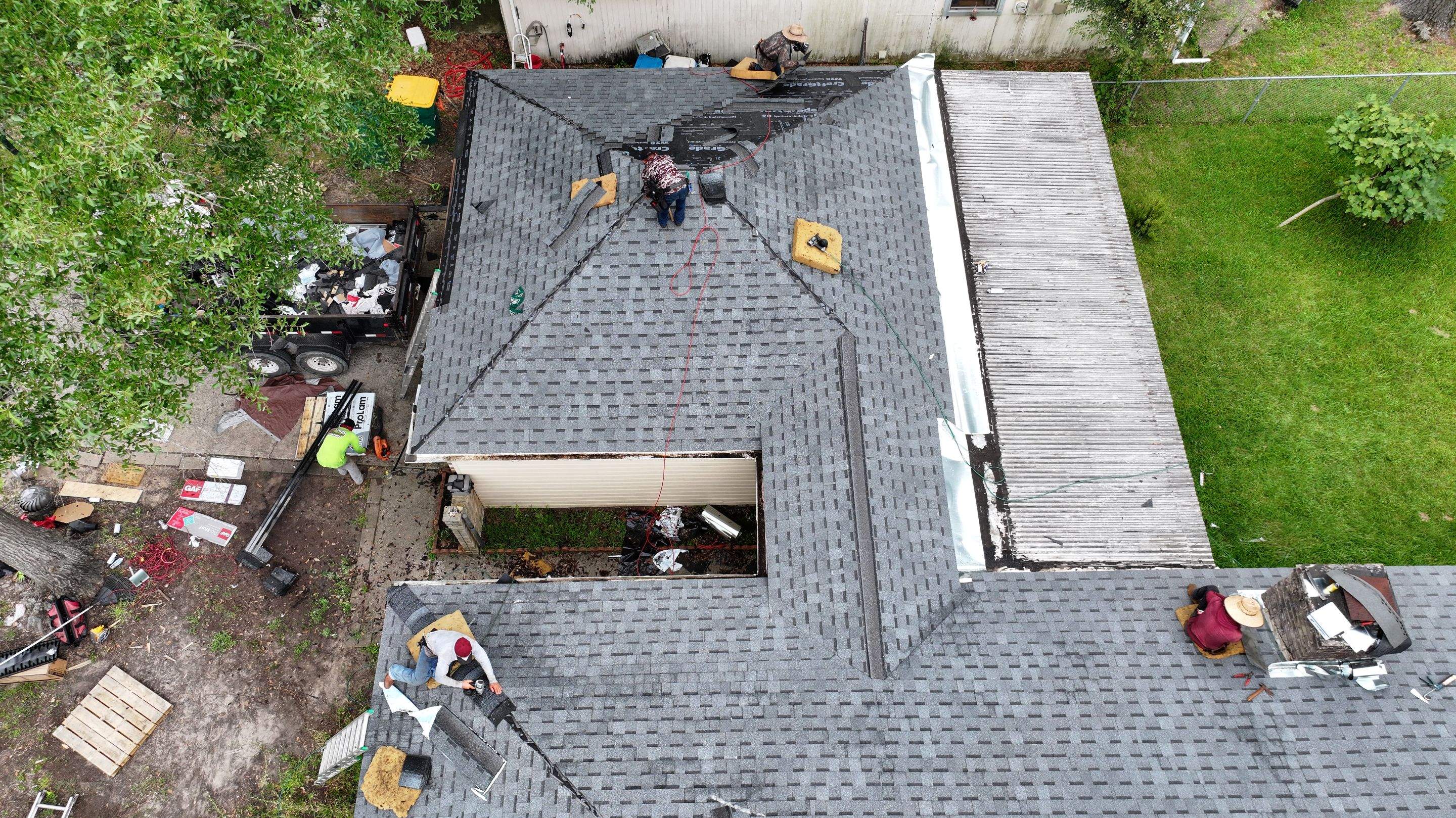 Roof Replacement & Chimney Flashing Rebuild — Conroe, TX by PL Roofing & SB Roofing, LLC.