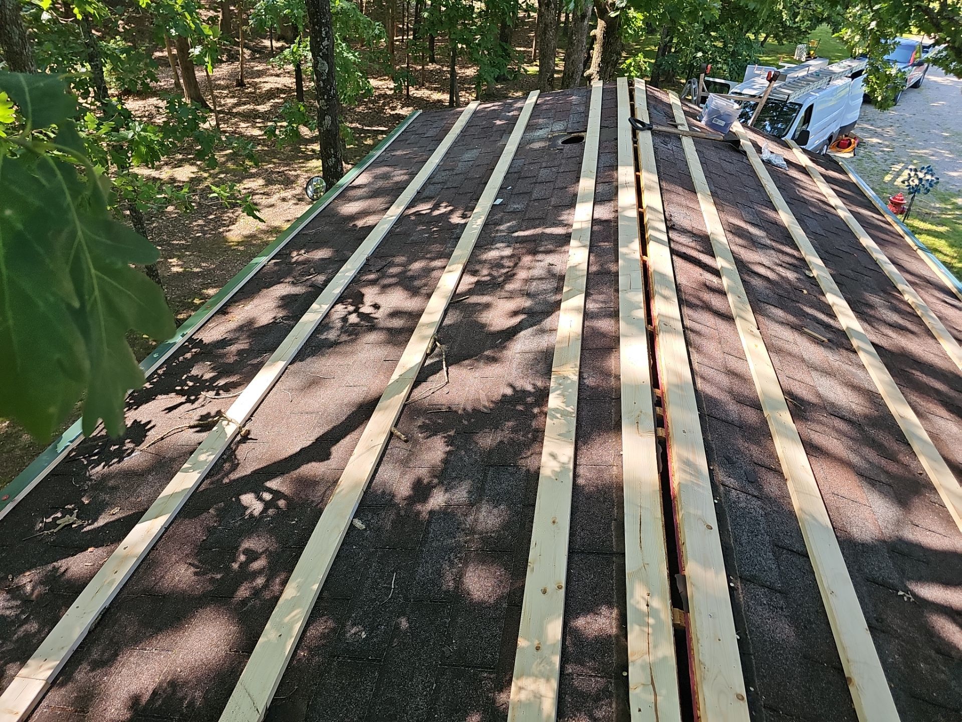 Residential Roofing Install - 26 Gauge G-Rib Metal - Color Evergreen  by Titan Commercial & Residential Roofing 