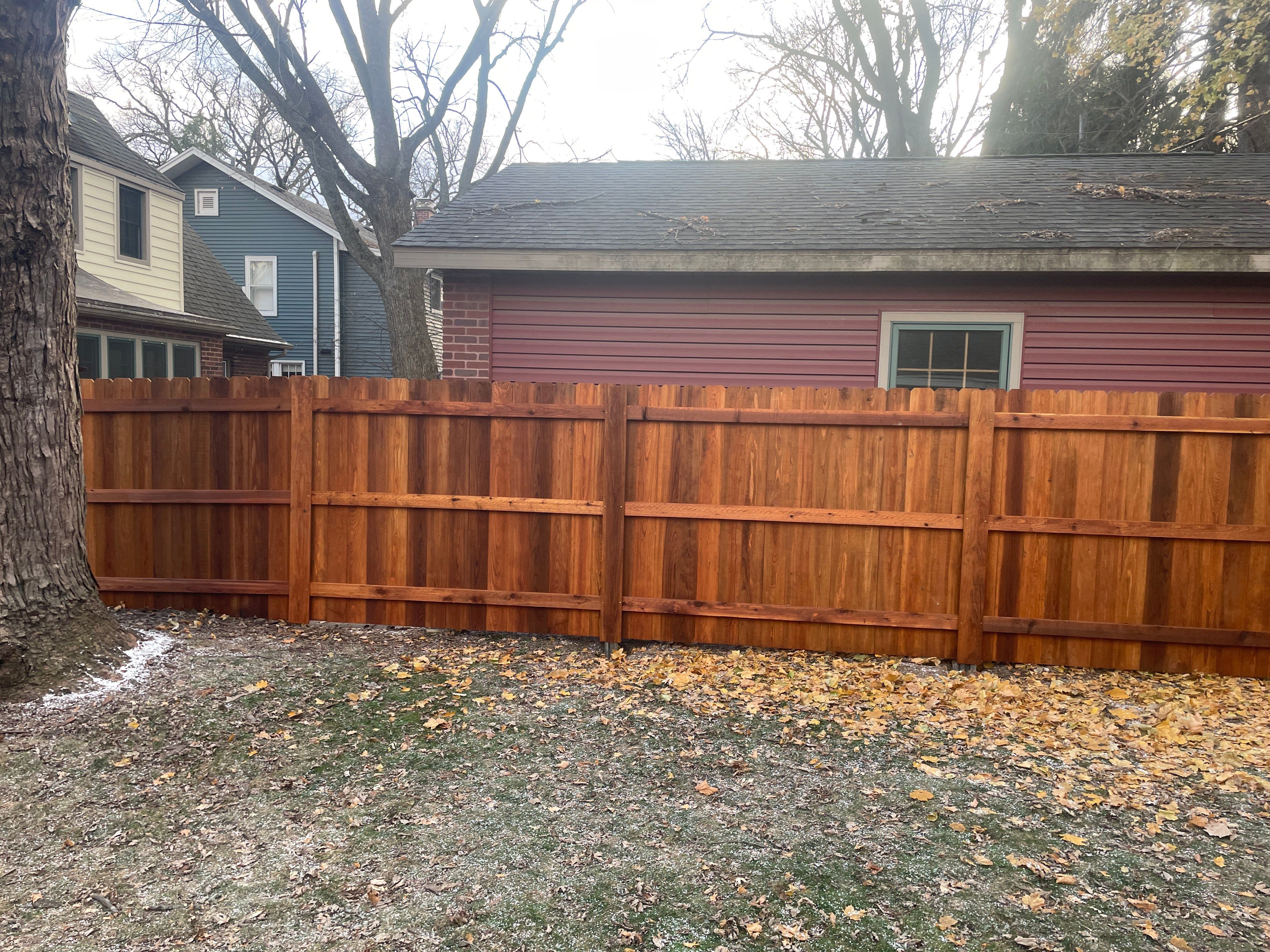 Clear Cedar | 6' | Side By Side | Dog Ear • Pecan by Madison Fence Company