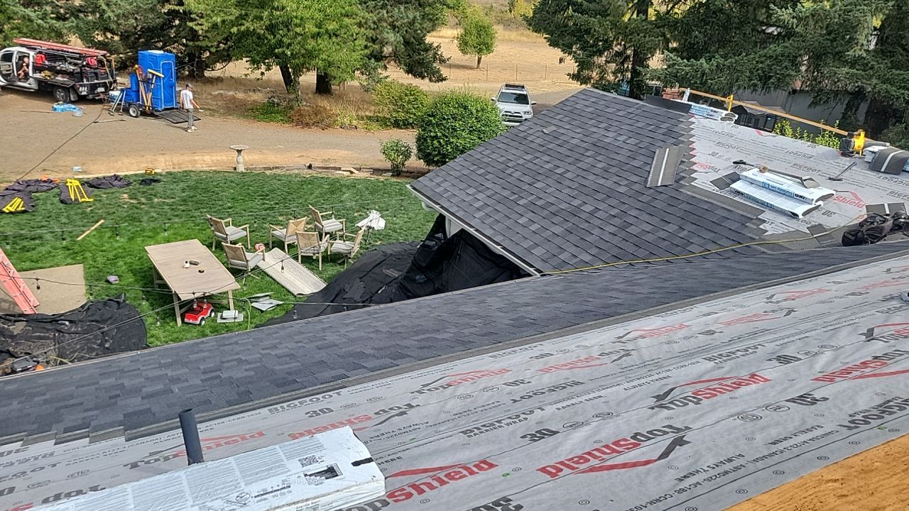 Residential Roofing Installation using IKO Dynasty (Color: Granite Black) by Orezona Building & Roofing Company, Inc.