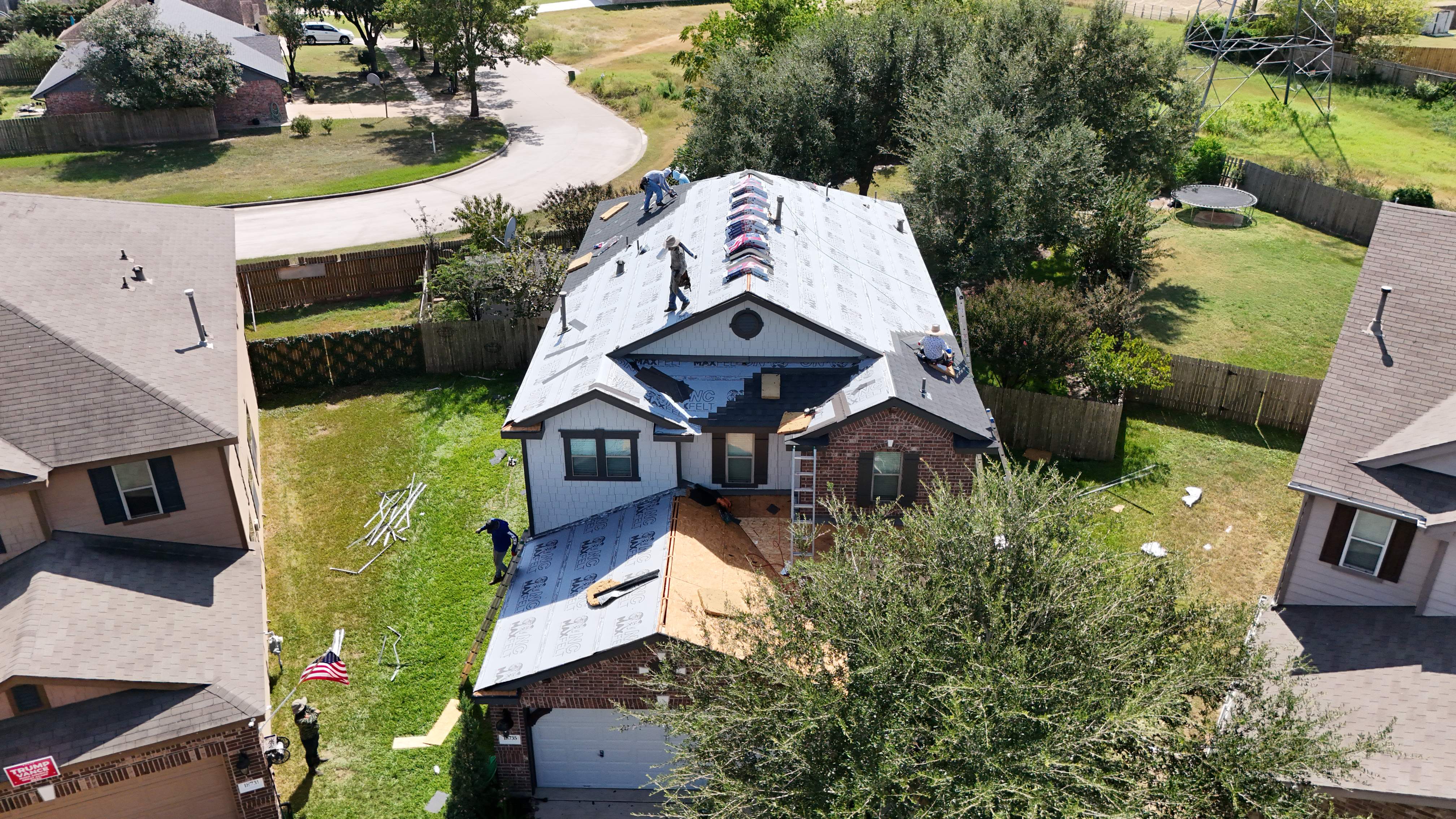 Charcoal Roof on Modern Farmhouse — Cypress, TX by PL Roofing & SB Roofing, LLC.