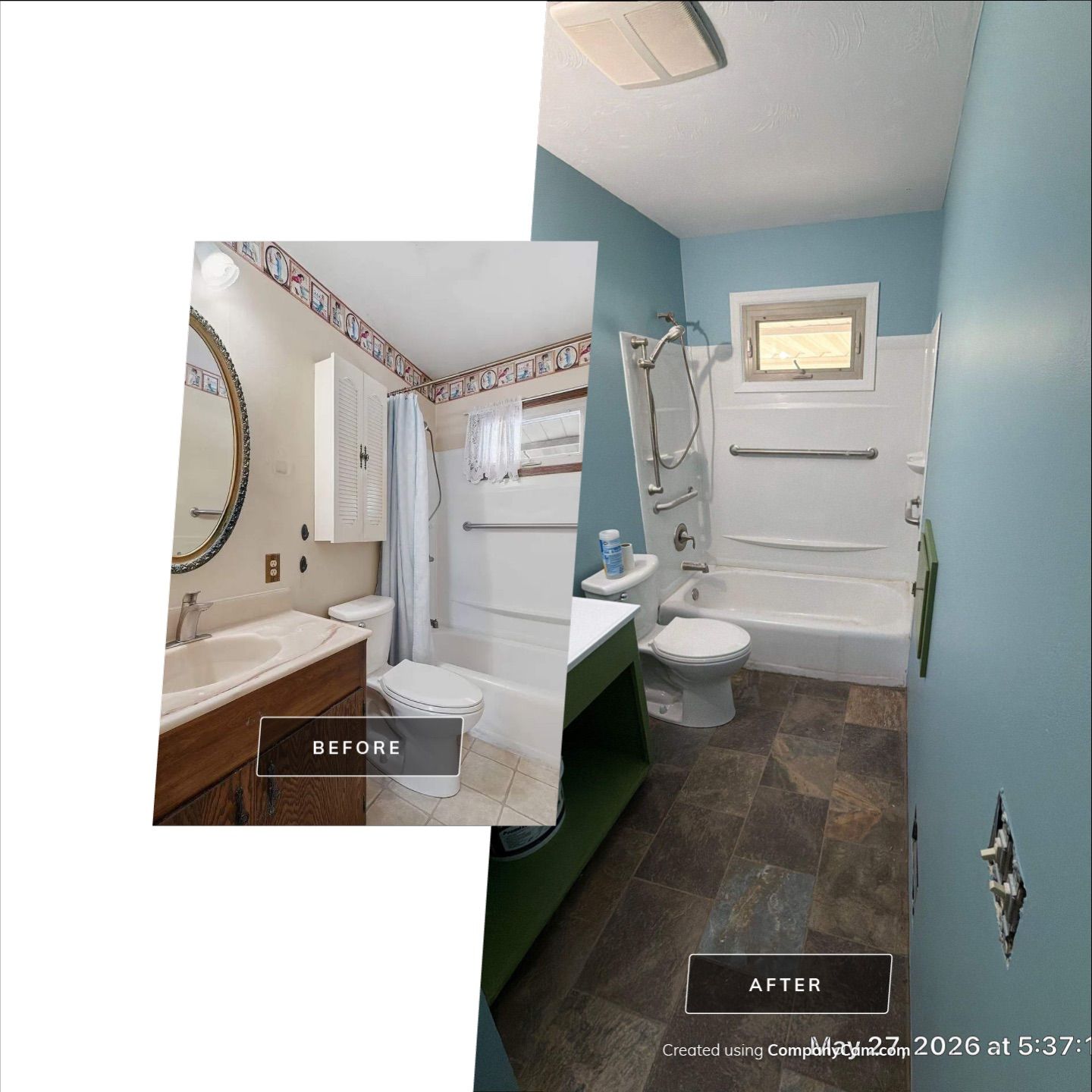 Custom Slate Tile Bathroom Remodel in Lincoln by Customer Success Demo Account
