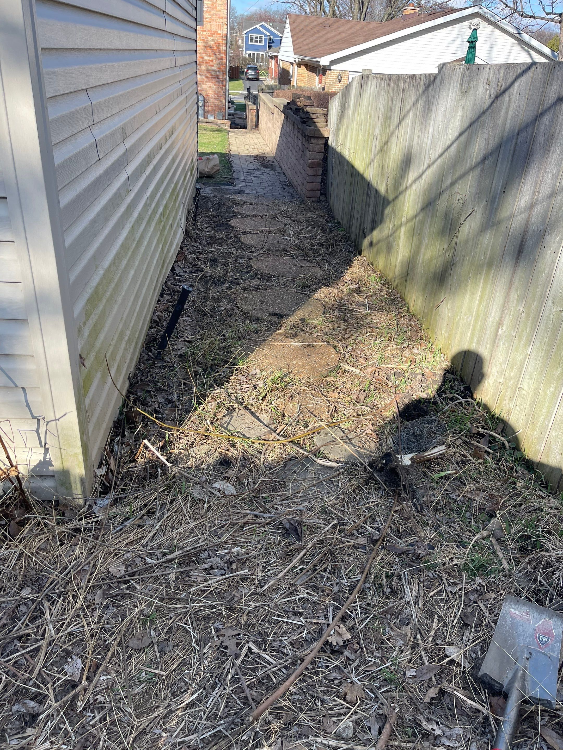 Rock Installation behind garage  by A&N 