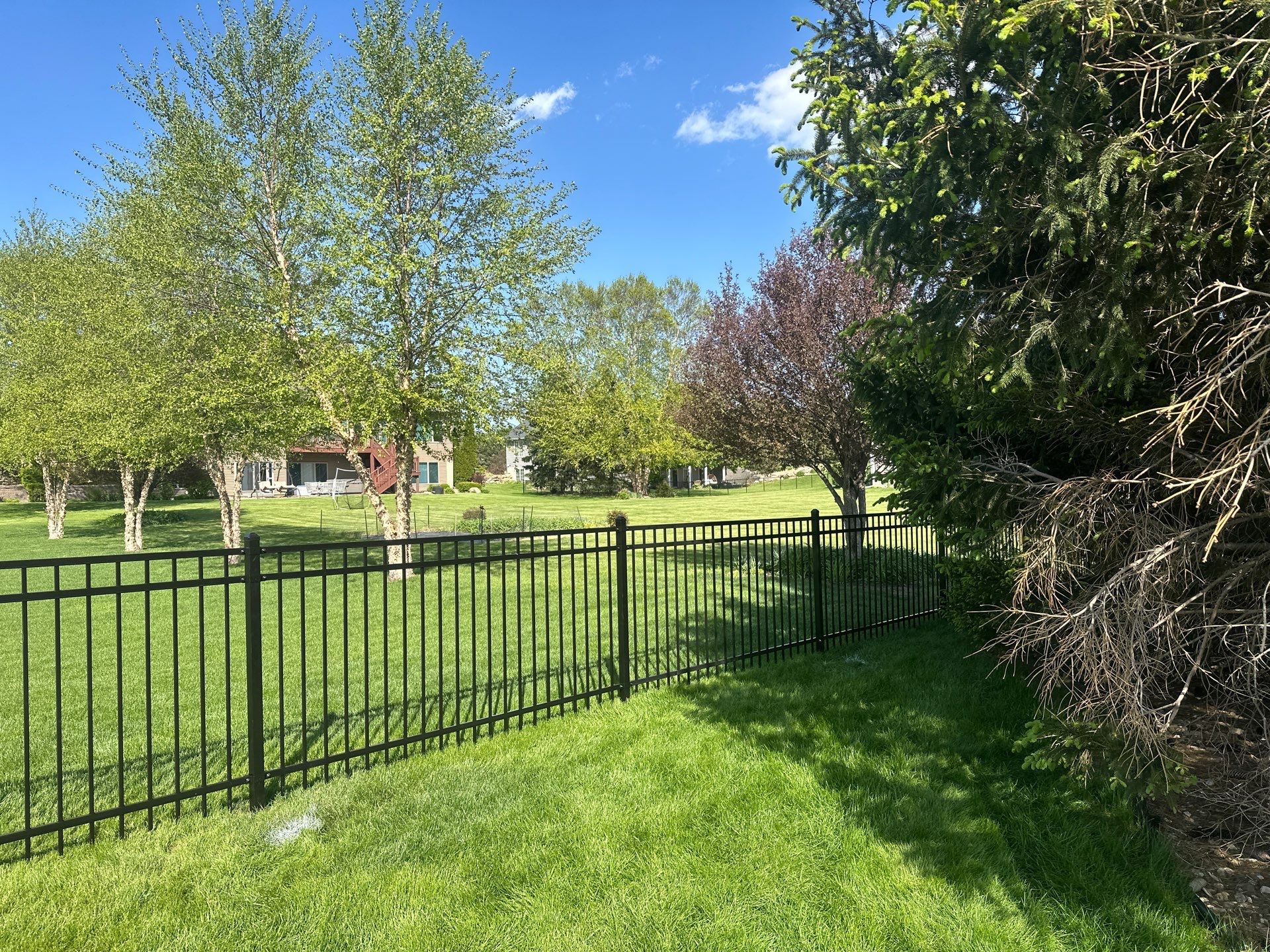 Black Ornamental Metal Picket Fence Installation in Waterloo by Perfect Picket Fence and Stain