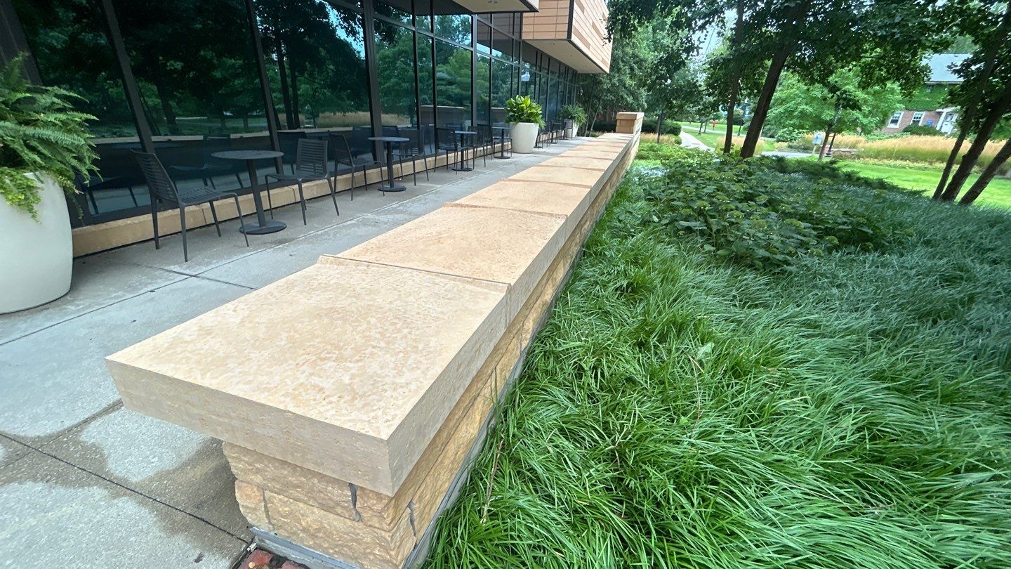natural stone using Algaecide, soft wash soap by Northern Power Washing LLC.