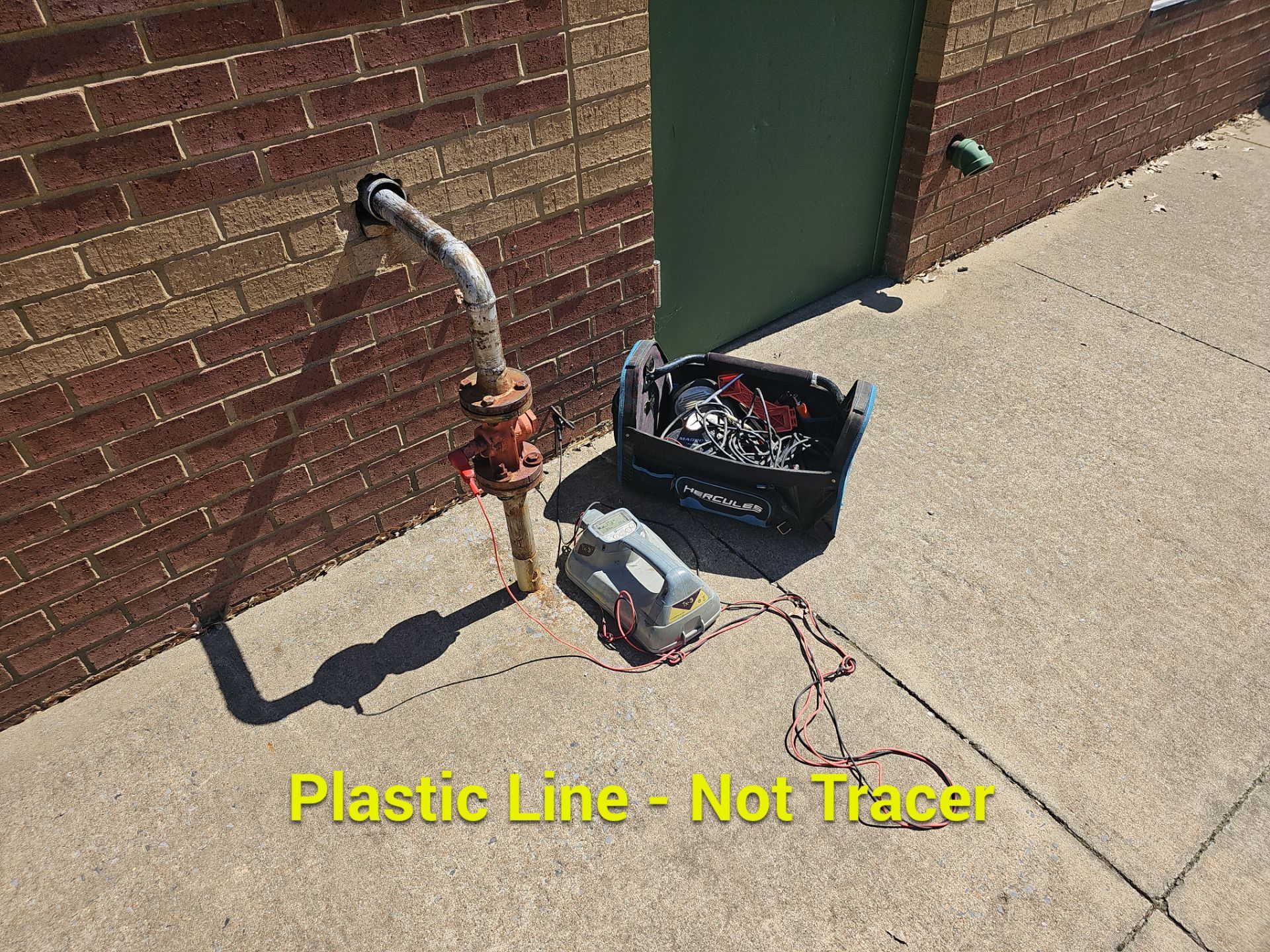 Utility Locating at a school for fence install by Alsip Locating Service, LLC
