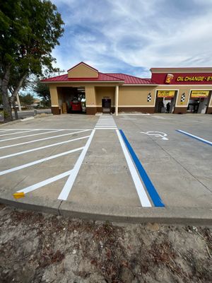 New Layout Line Striping at Take 5 Oil Change
