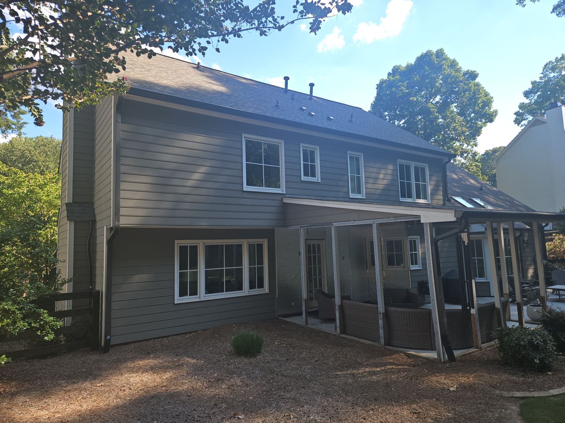 Romabio Brick Lime Wash and Cedar Tongue & Groove Porch Ceiling Installation in Marietta, GA by Nelson Exteriors 