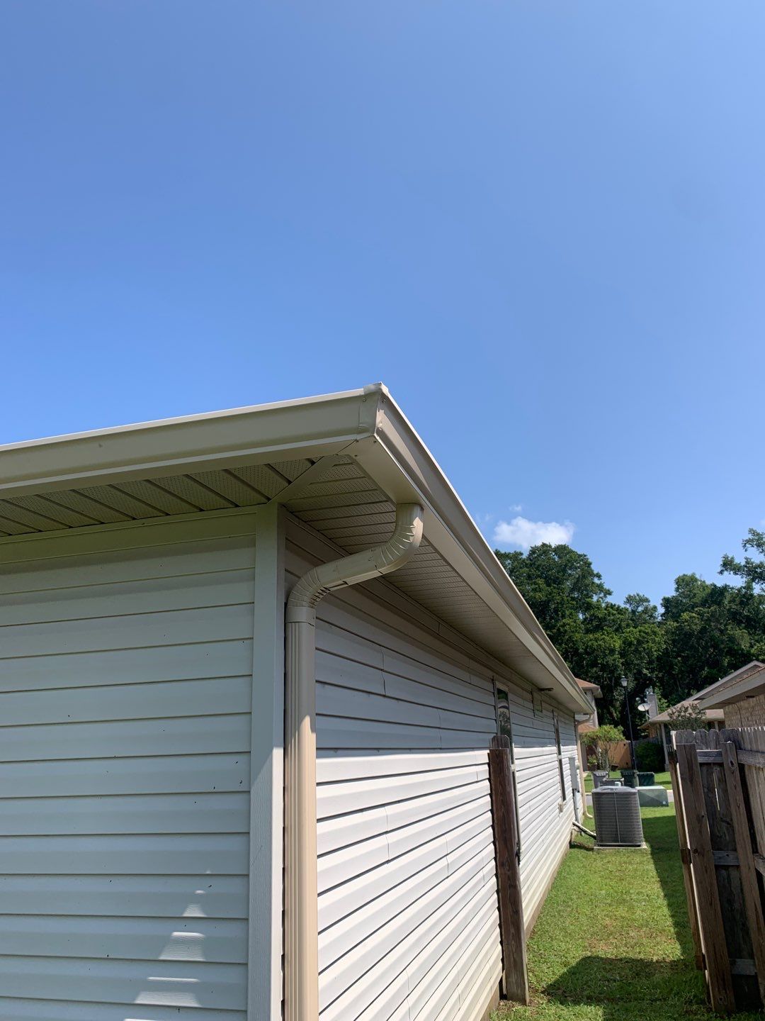 Sand Tone Color Gutter Installation in Pensacola FL by Gutter Professors
