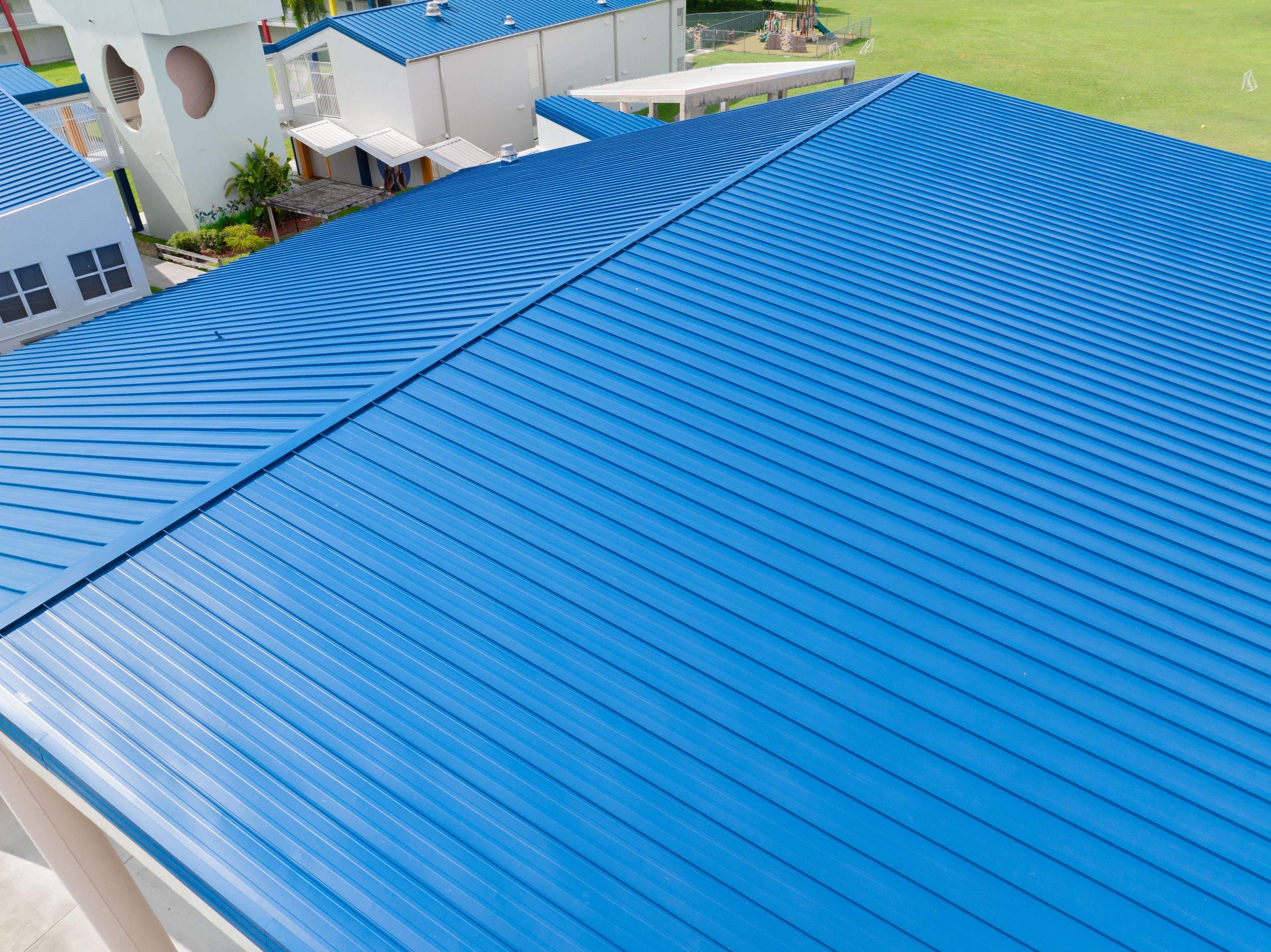 24ga 1.5" Mechanical Seam Slate Blue by Total Roofing System The Metal Roof Experts