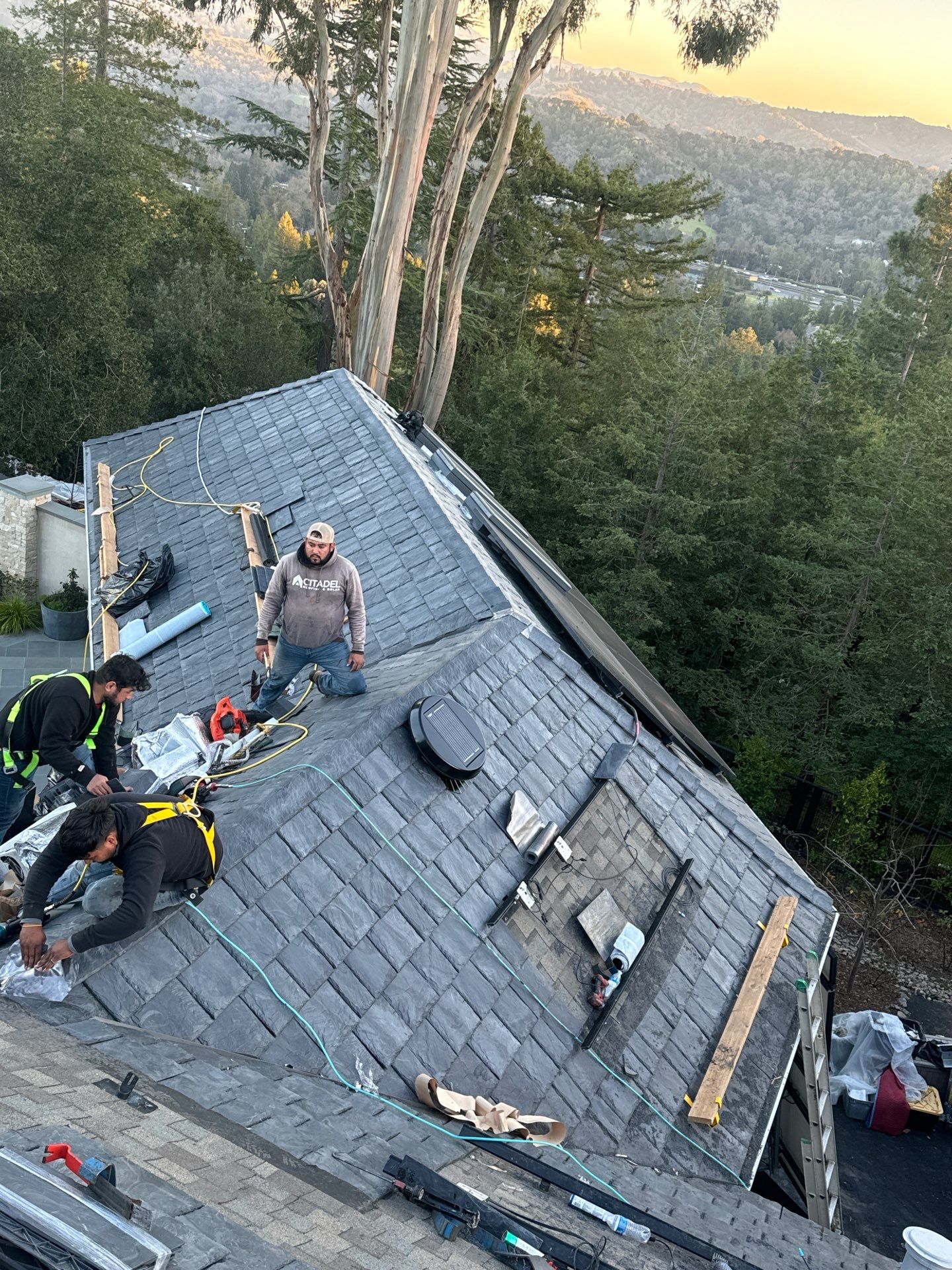 Residential Roofing Installation using Slate by Acker Roofing
