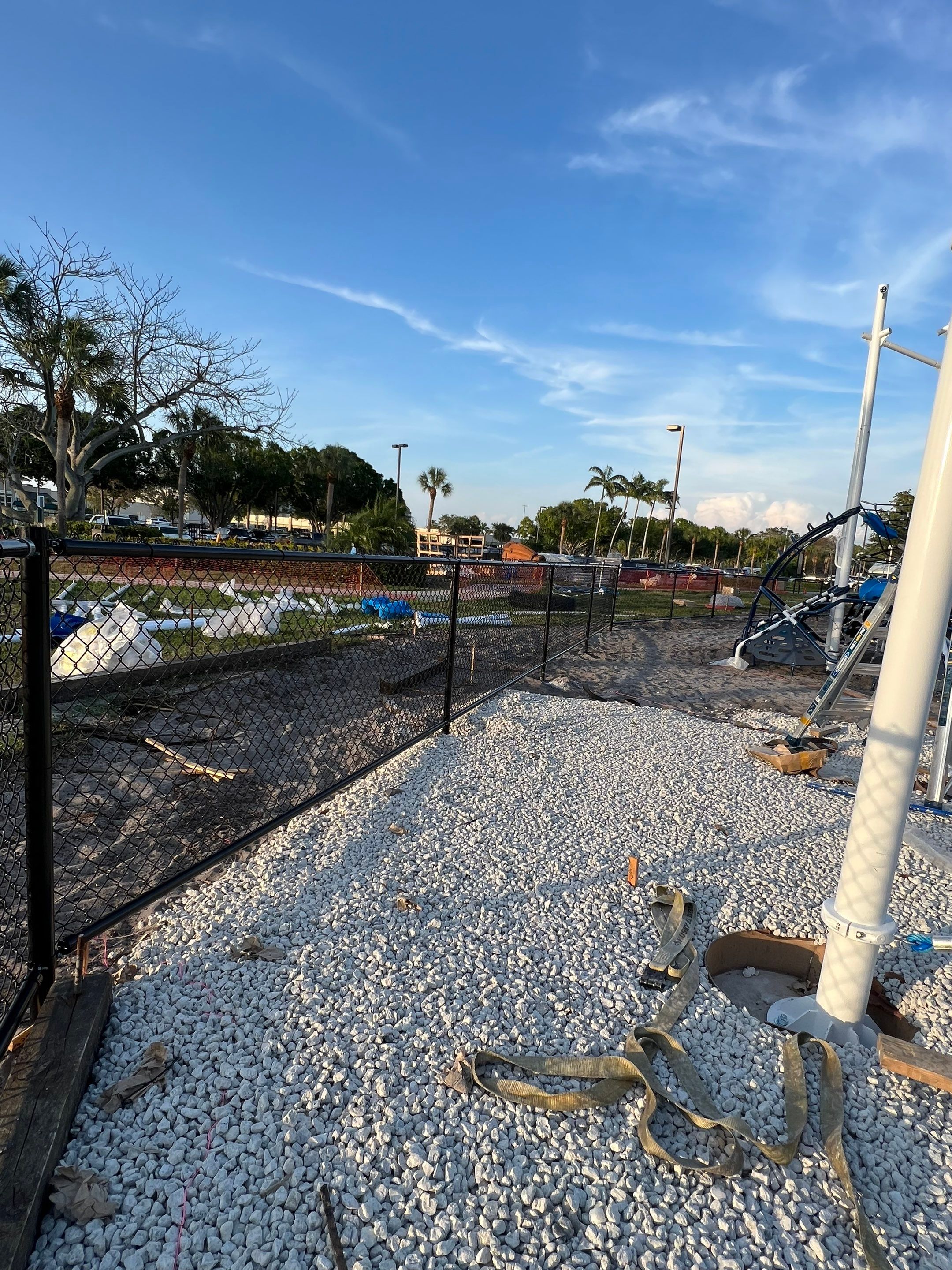 Vinyl Coated Chain-link fence for the City of Naples around Fleischmann Park Playground.  by Asap fence and gates, LLC