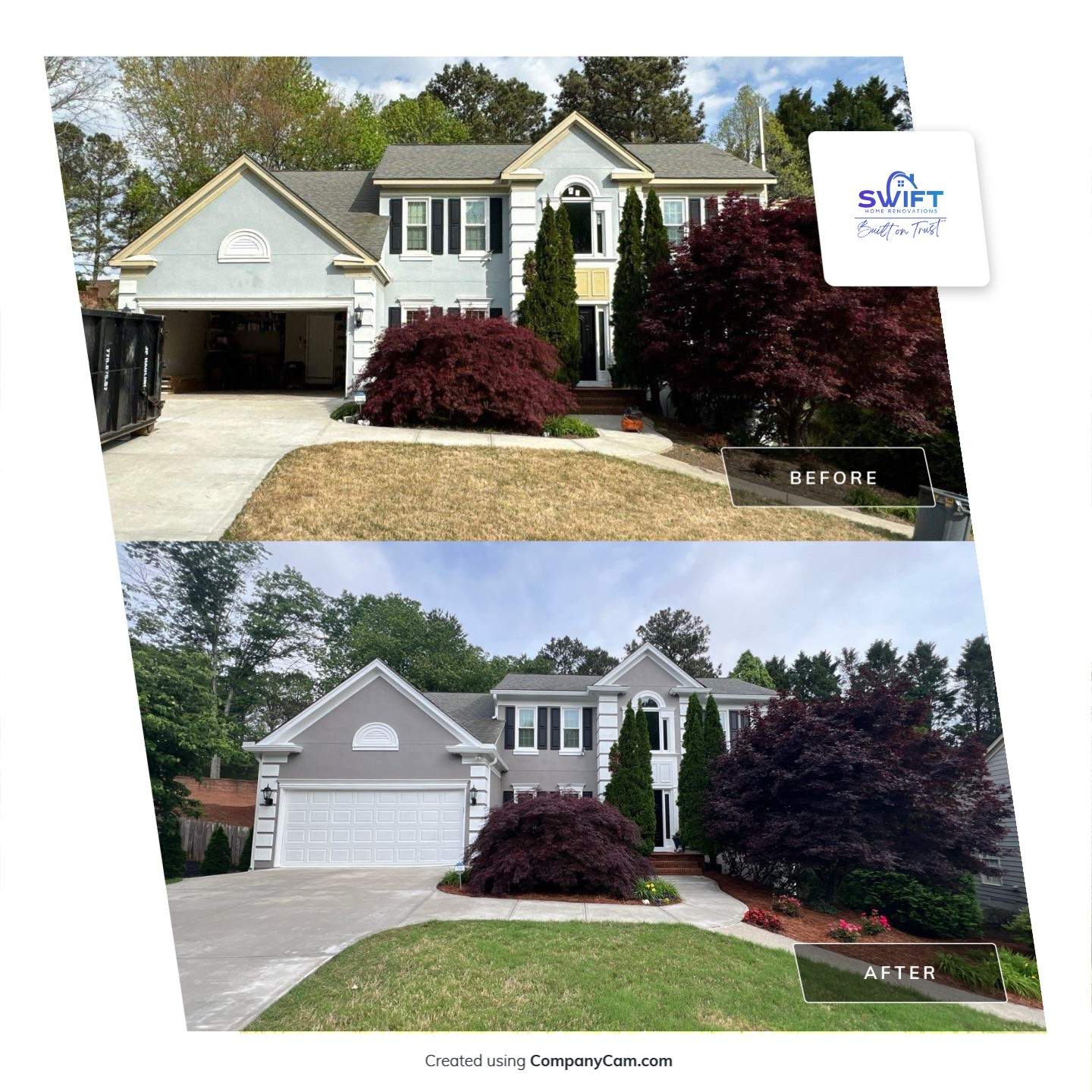 Full Exterior Siding Replacement and Custom Deck in Johns Creek by Swift Home Renovations 