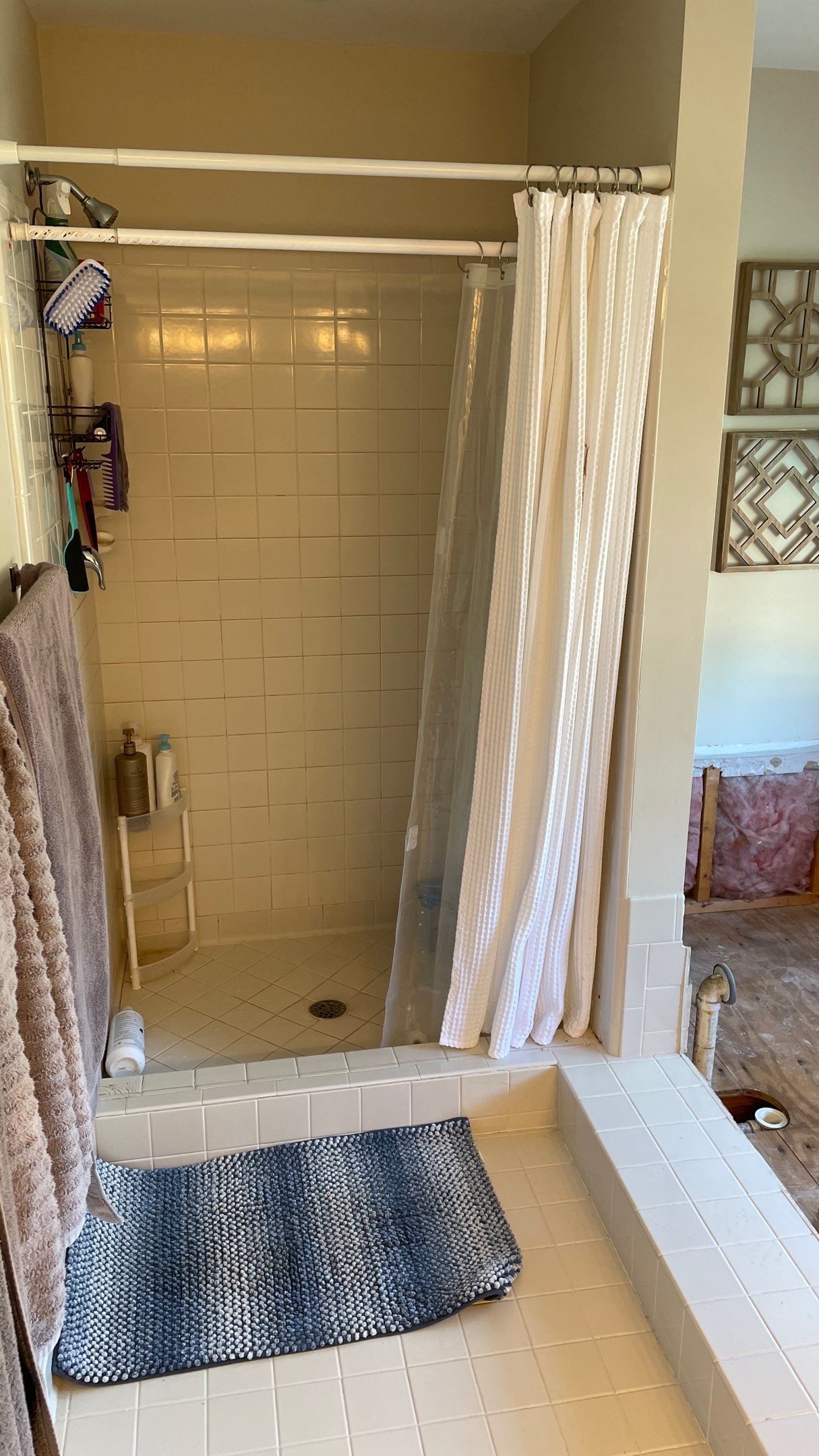 Bathroom Remodel with new Subway Tile Shower by Footprints Floors of Coastal Carolina