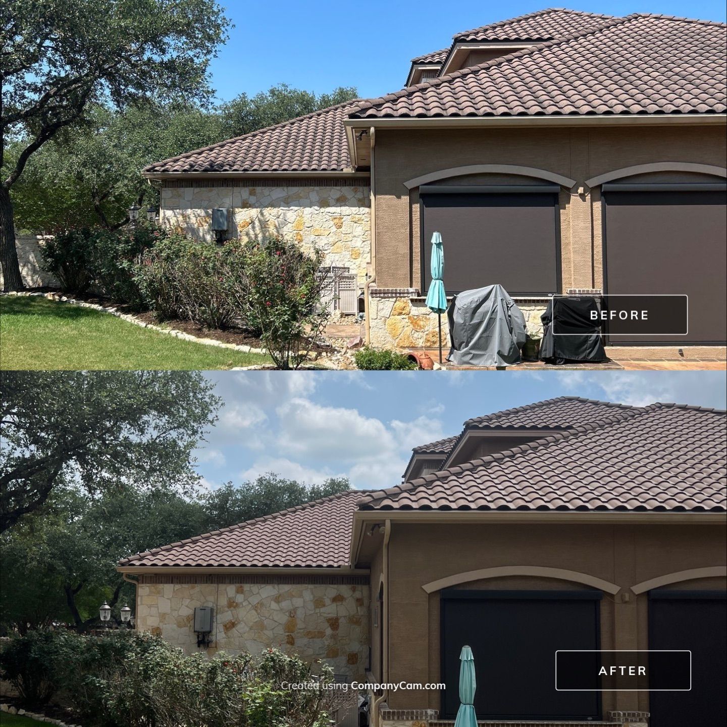 Tile Roof Washing Project in Garden Ridge by Bright Choice