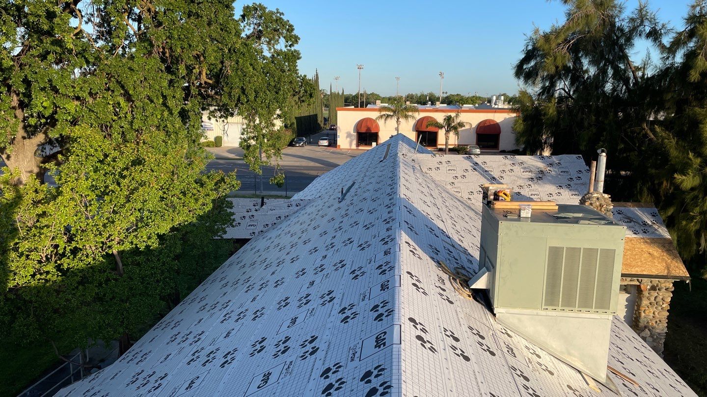 Certainteed Landmark Solaris shingle job at Merced Fairgrounds by Straight Edge Roofing Inc
