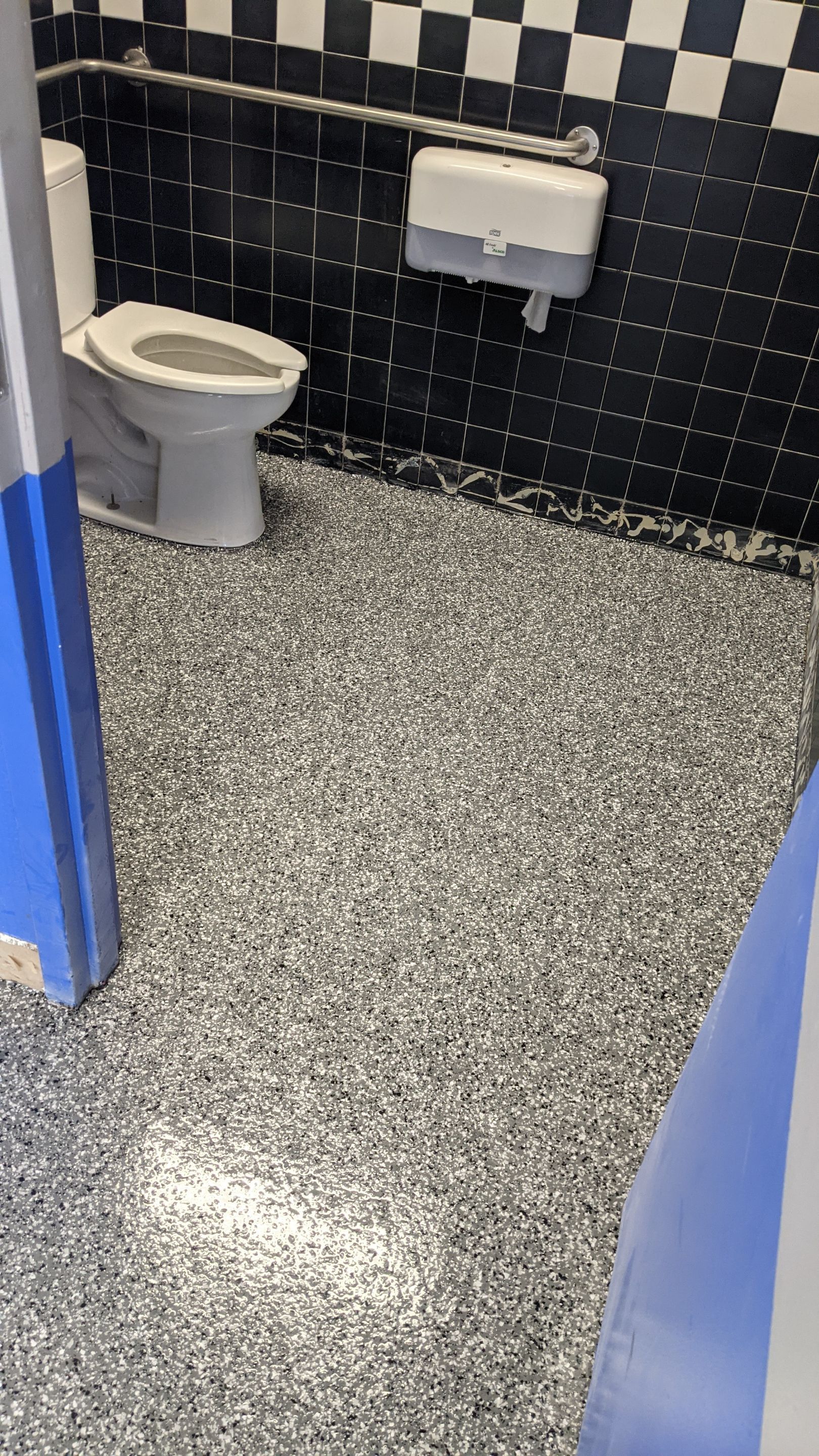 Commercial Floor Transformation using Slate Stone by Croc Coatings, LLC