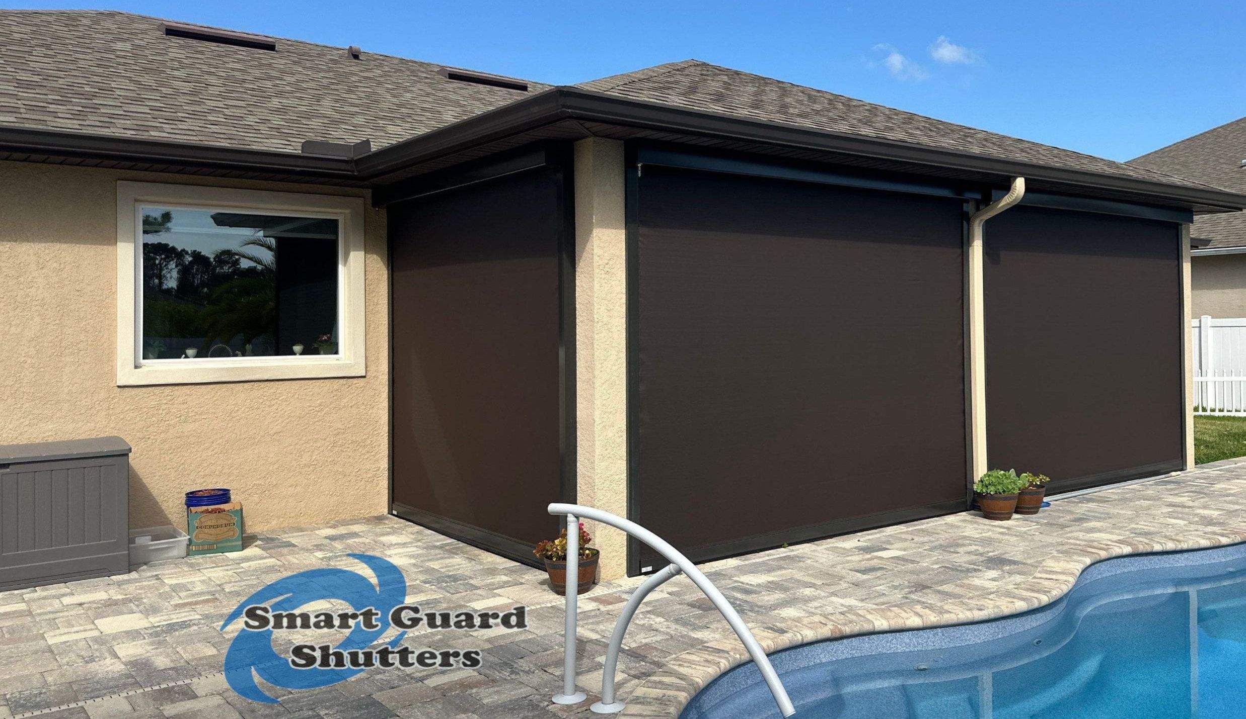 UltraShield Hurricane Screen in Bronze/Tobacco by Smart Guard Shutters