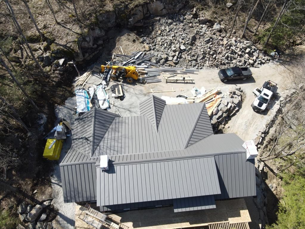 New Home Construction using 16" Standing Seam Panels by Jay Carter Roofing & Sheet Metal