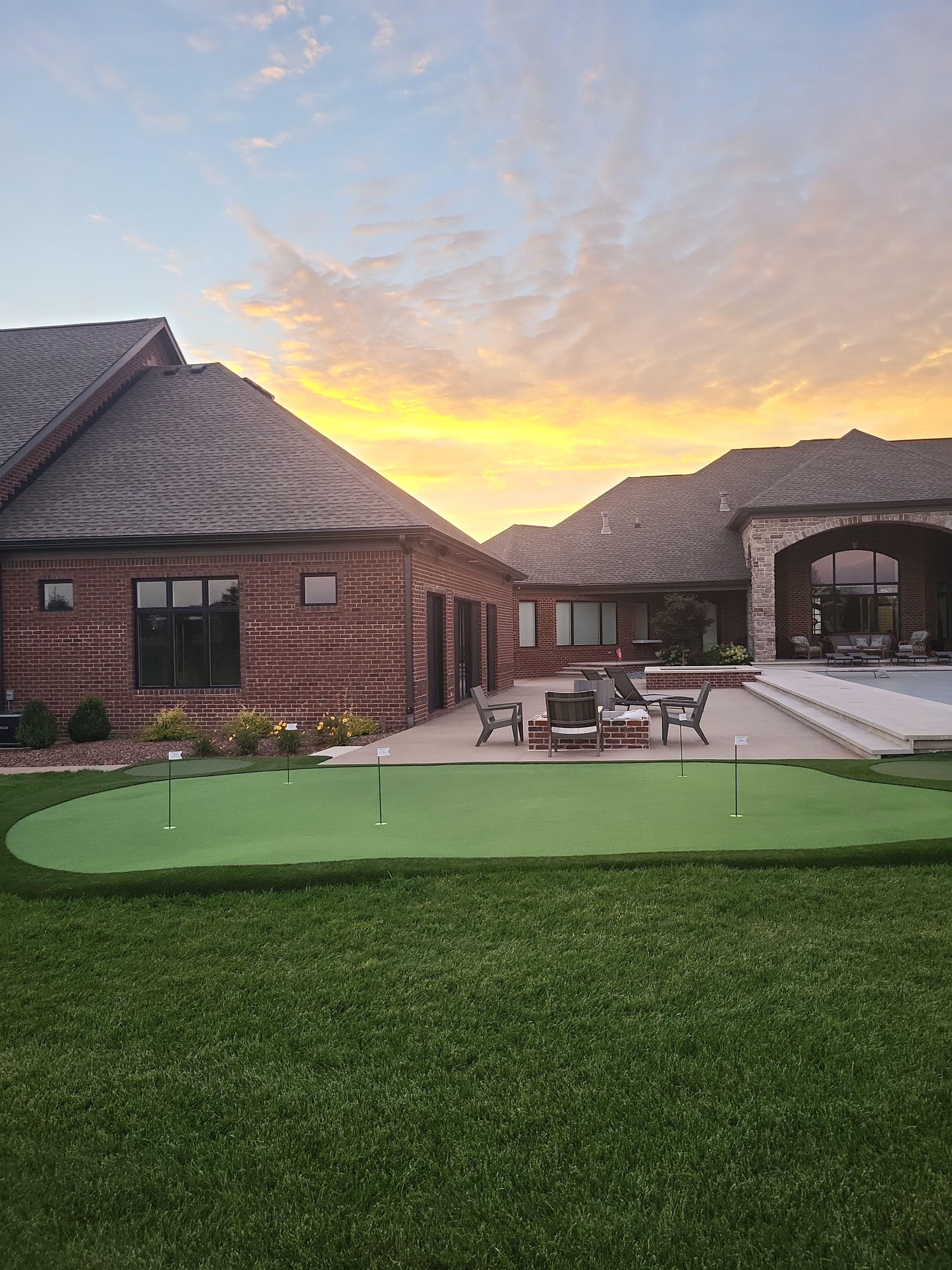 2 Custom Residential Golf Green's and 5 Tee Boxes Installation in Bargersville by Southwest Greens Midwest