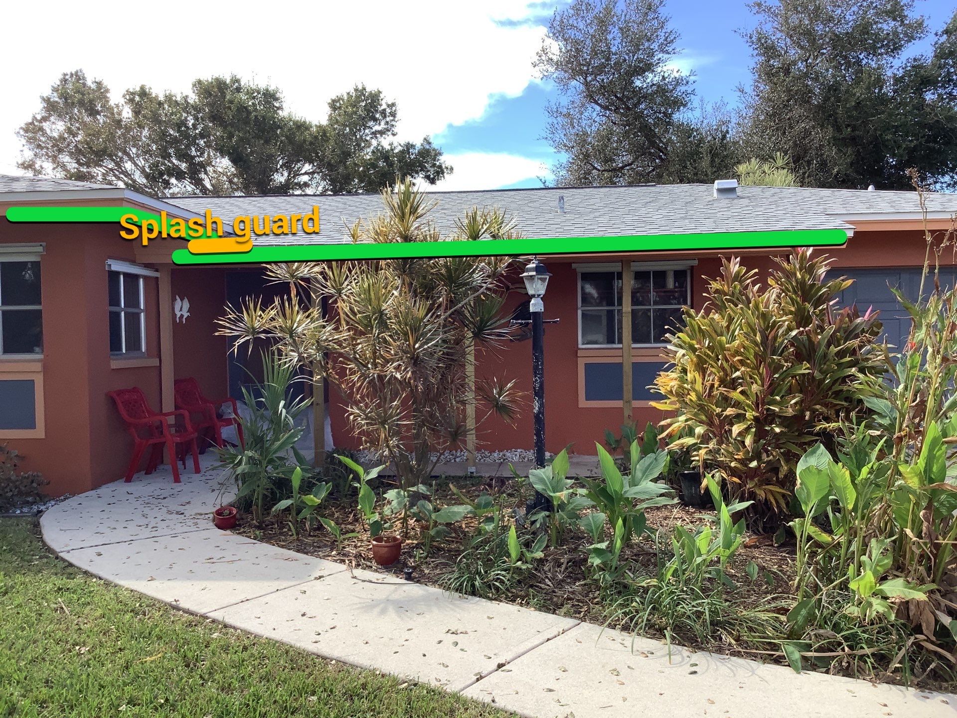 Splash Guards for Seamless Gutters in Cape Coral FL by Gutter Professors
