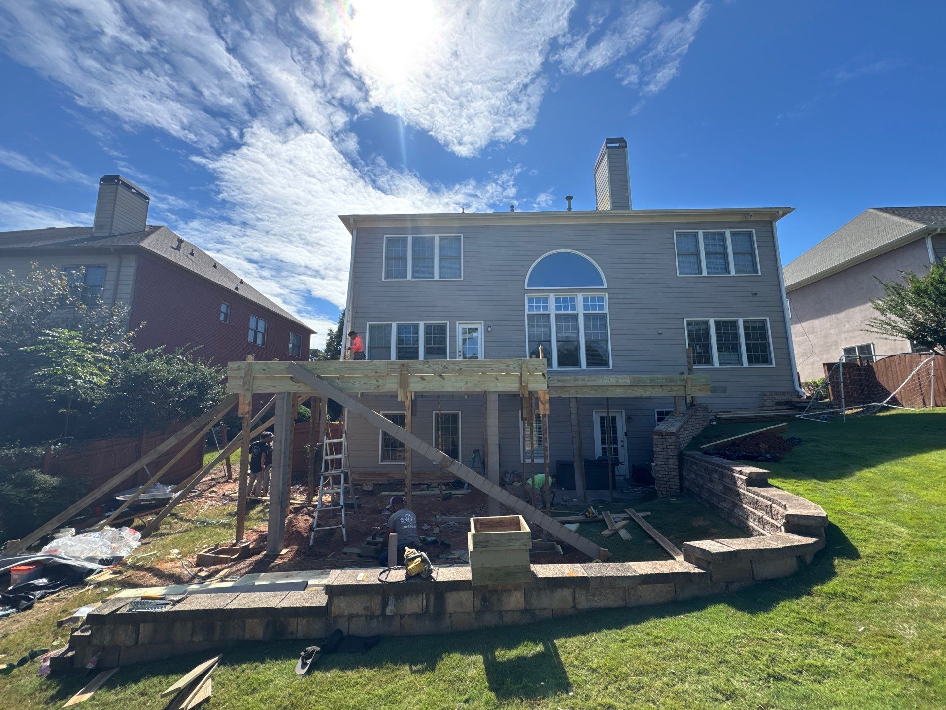 Custom Composite Deck and Covered Gabled Porch in Marietta by Swift Home Renovations