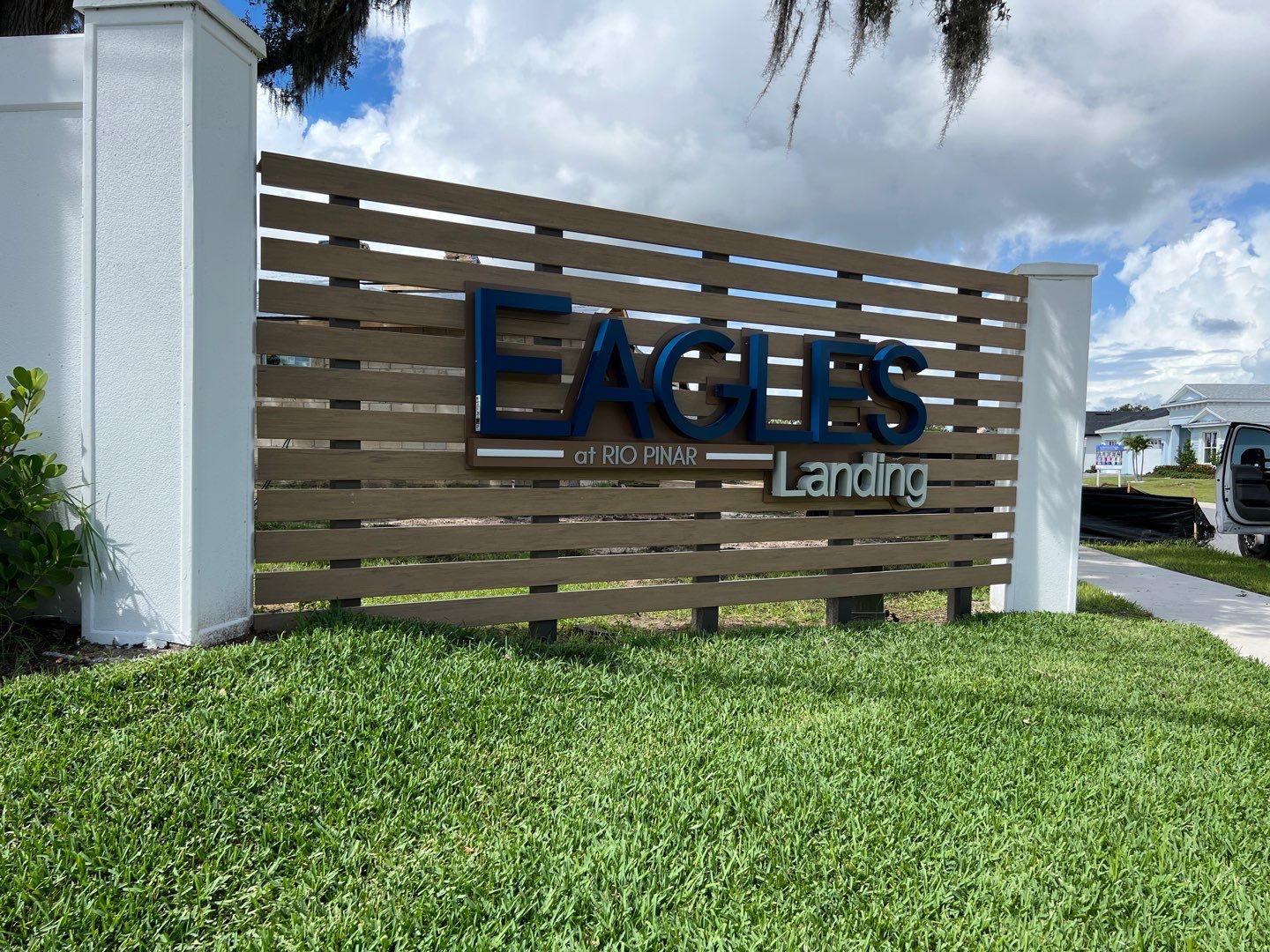 Eagles landing Channel Letters on Backer by SignCrafters