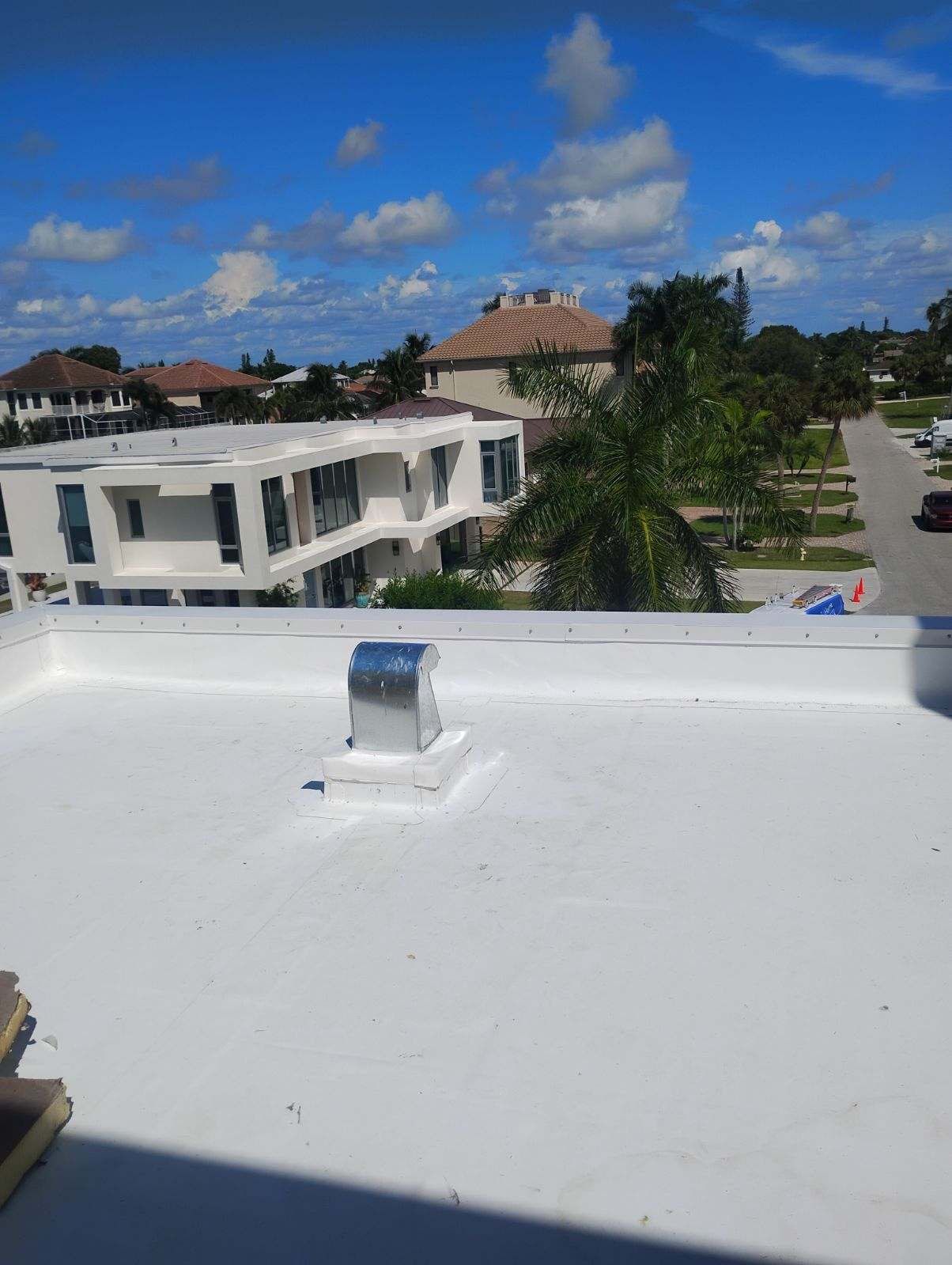 Residential Install of Flat TPO by International Roofing