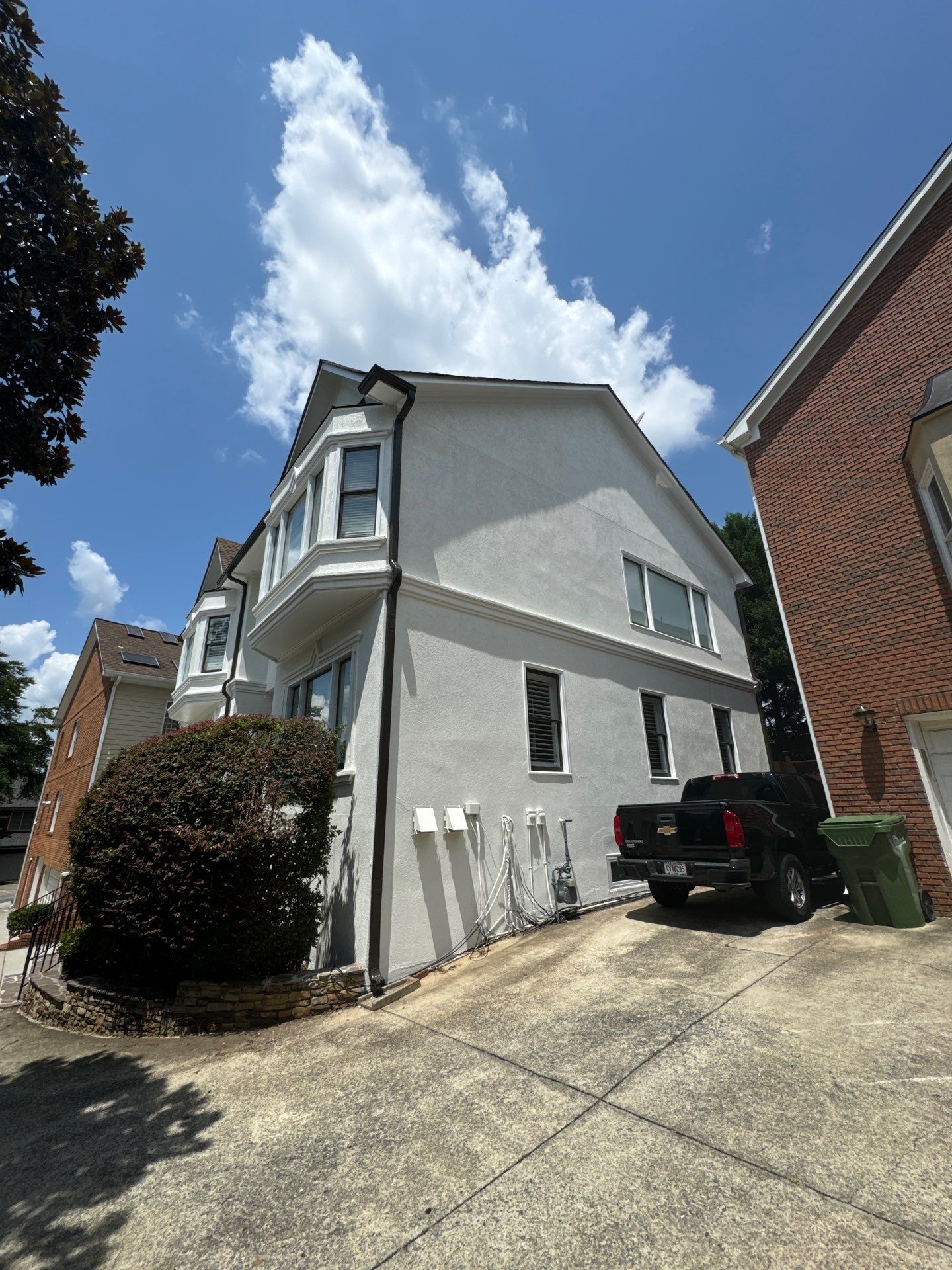 Full Exterior Stucco Painting and Wood Deck Staining in Atlanta by Swift Home Renovations