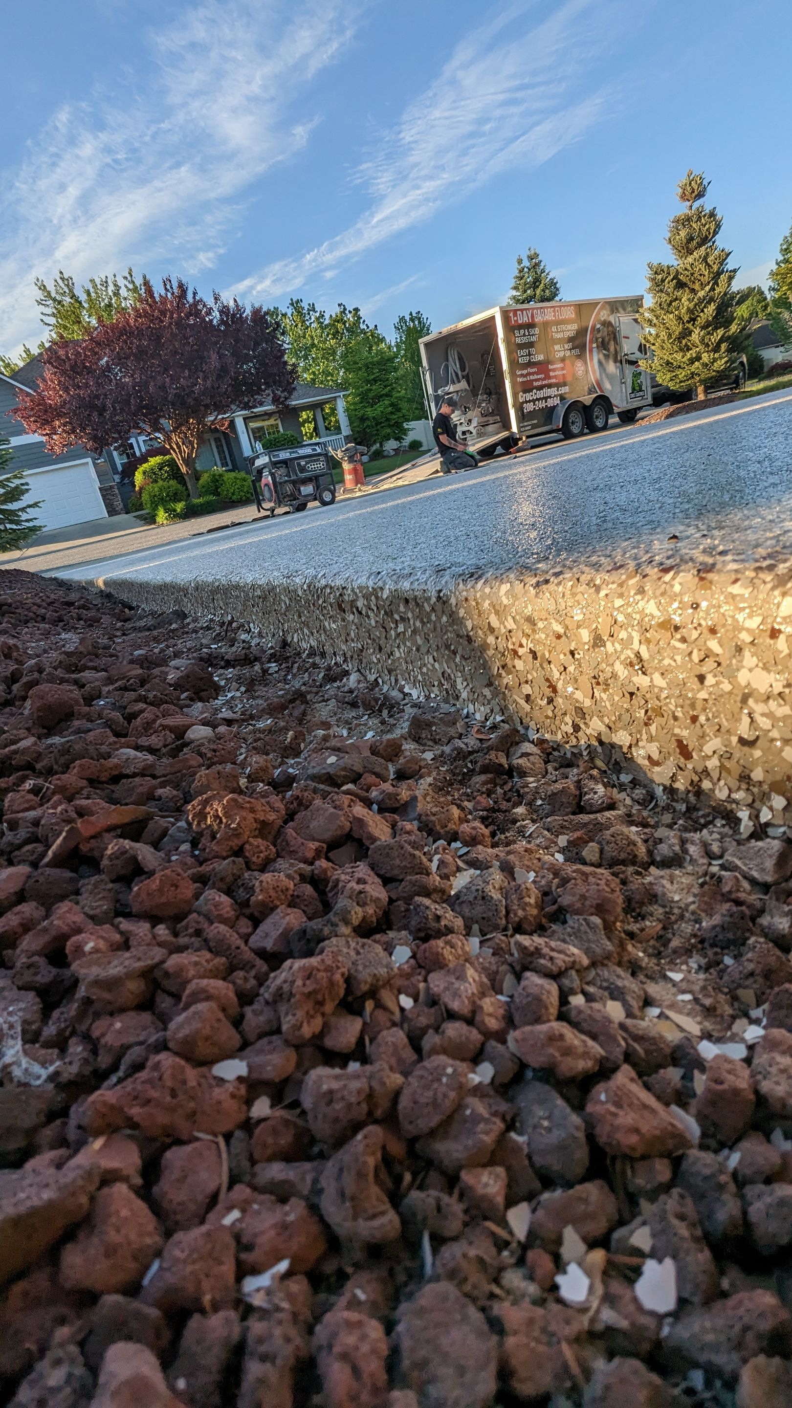 Driveway using Pebble Beach by Croc Coatings, LLC