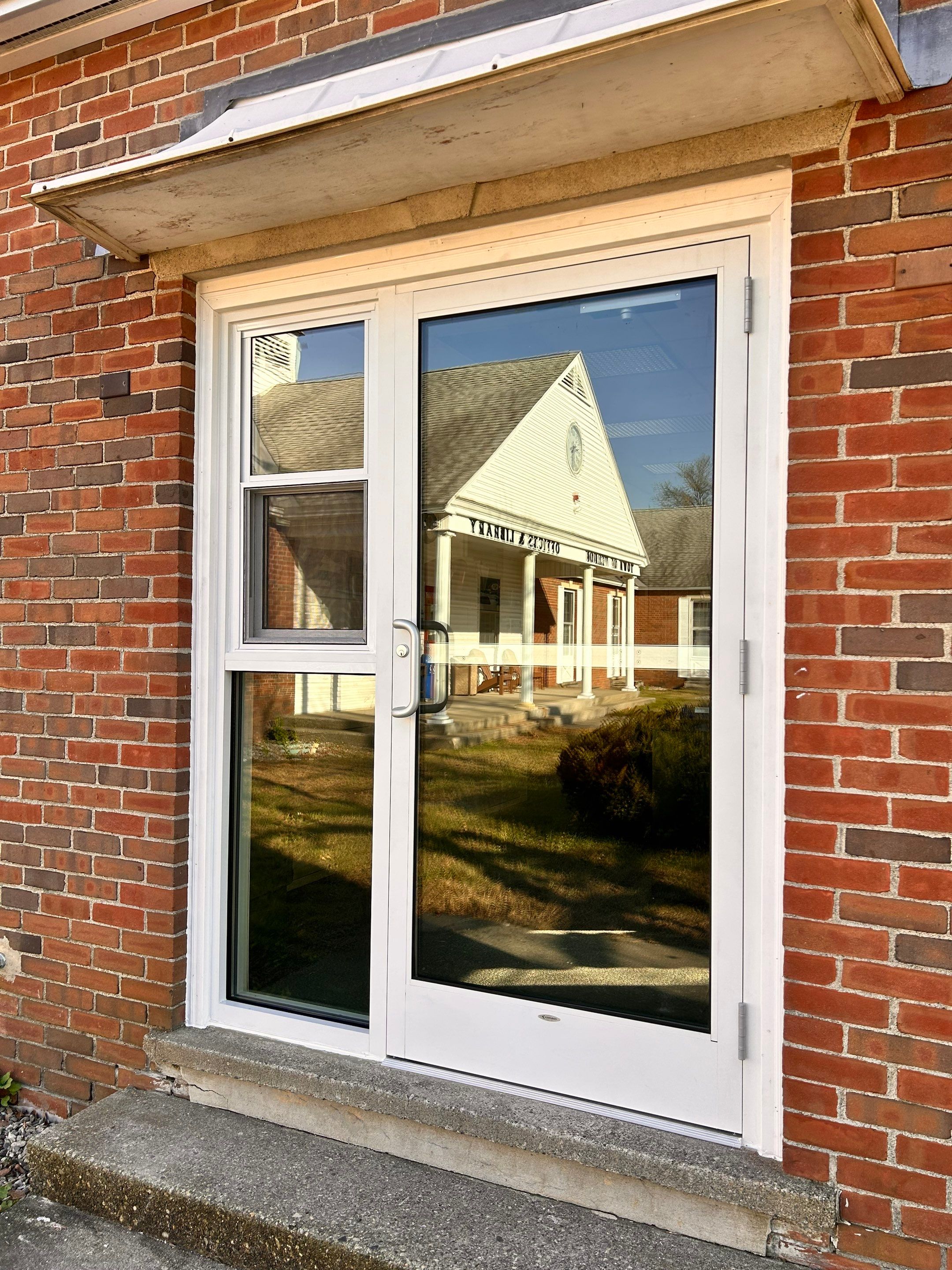 Vernon Town Hall - Commercial Door w/Sidelight and Single-Hung Window by Cheshire Glass Company