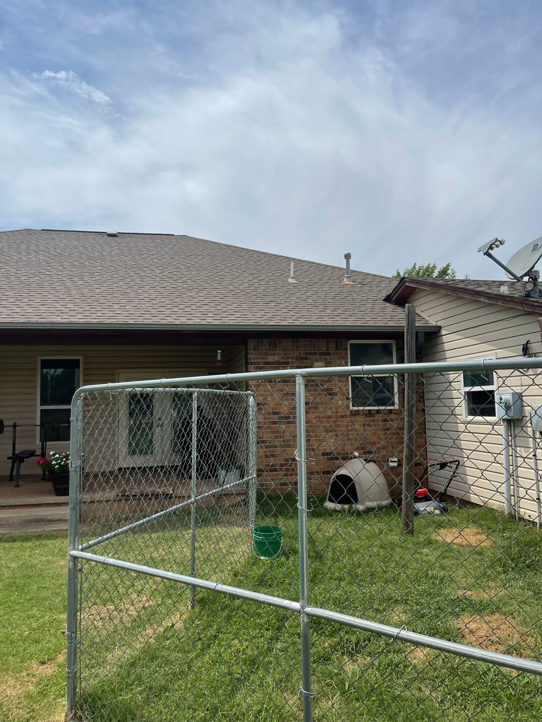 Hail Damage on a Roofing System by Icon Roofing And Construction 