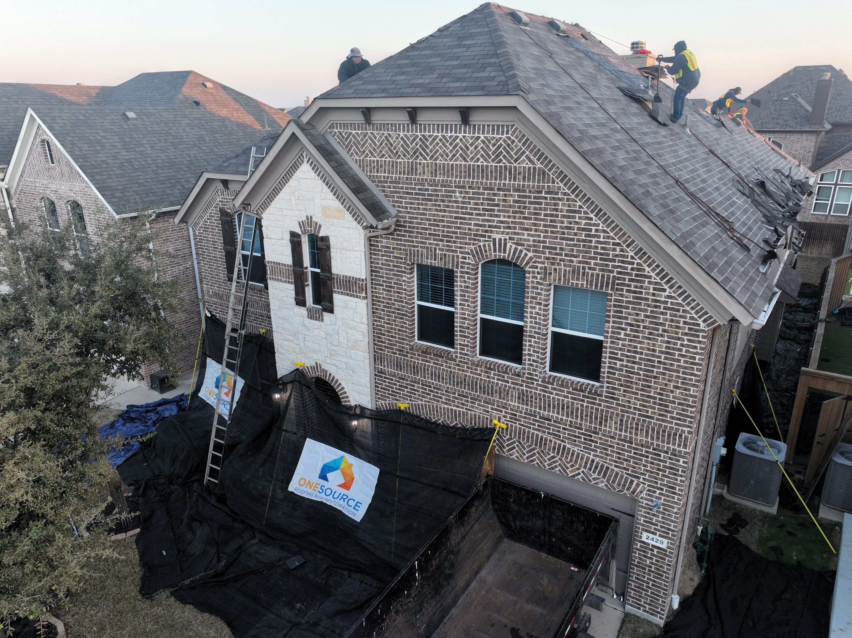 Residential Roofing Installation using CertainTeed Landmark Weathered Wood by OneSource Roofing and Restoration