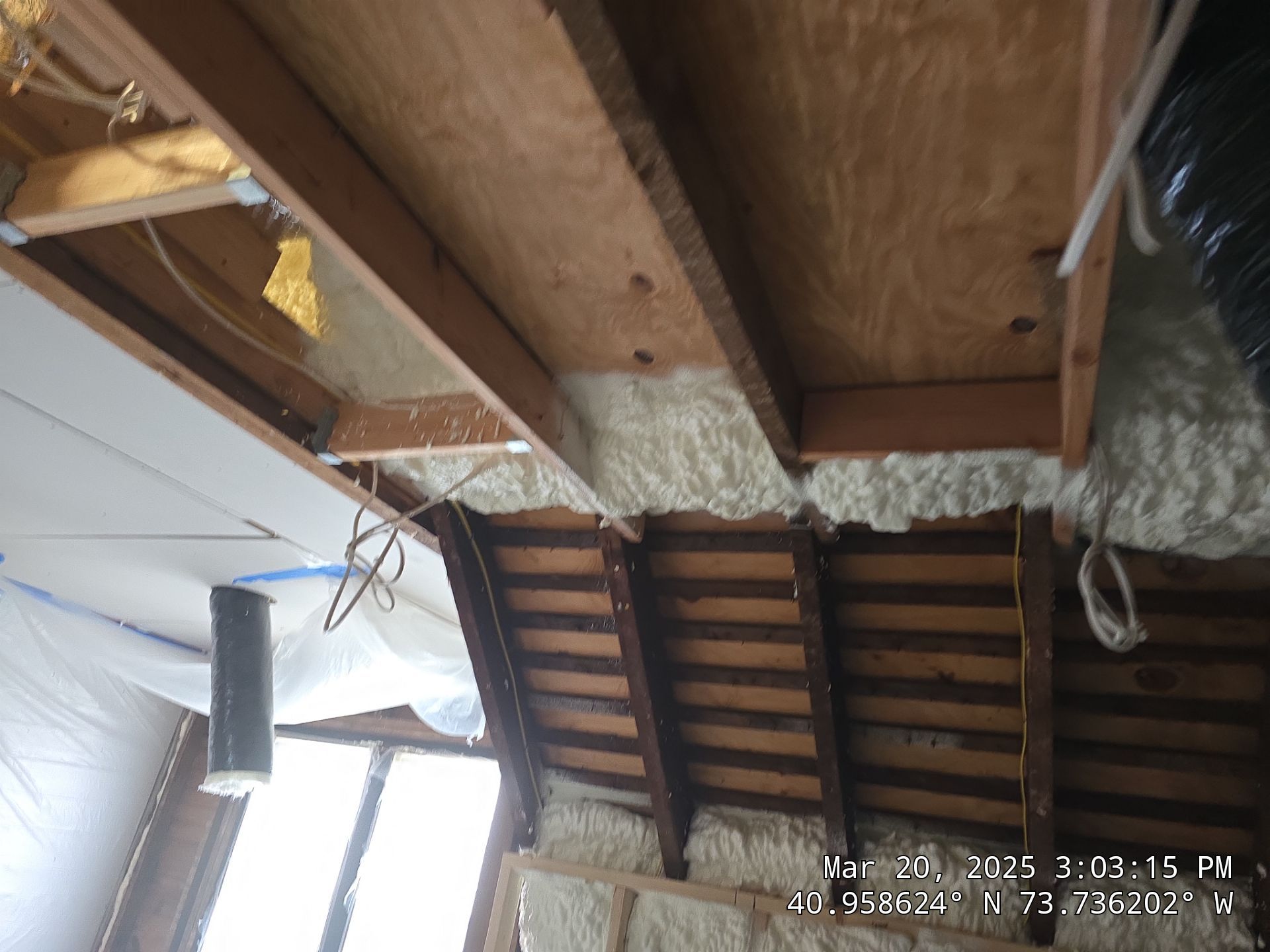Attic Insulation using open cell spray foam by NYS Foam & Energy