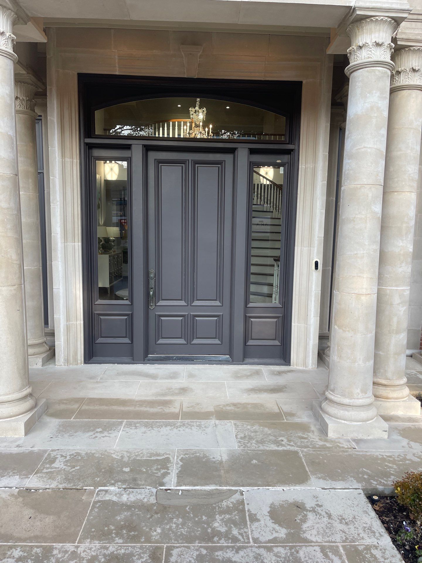 Modern Matte Black Front Door Installation in Dallas by Solara Custom Living