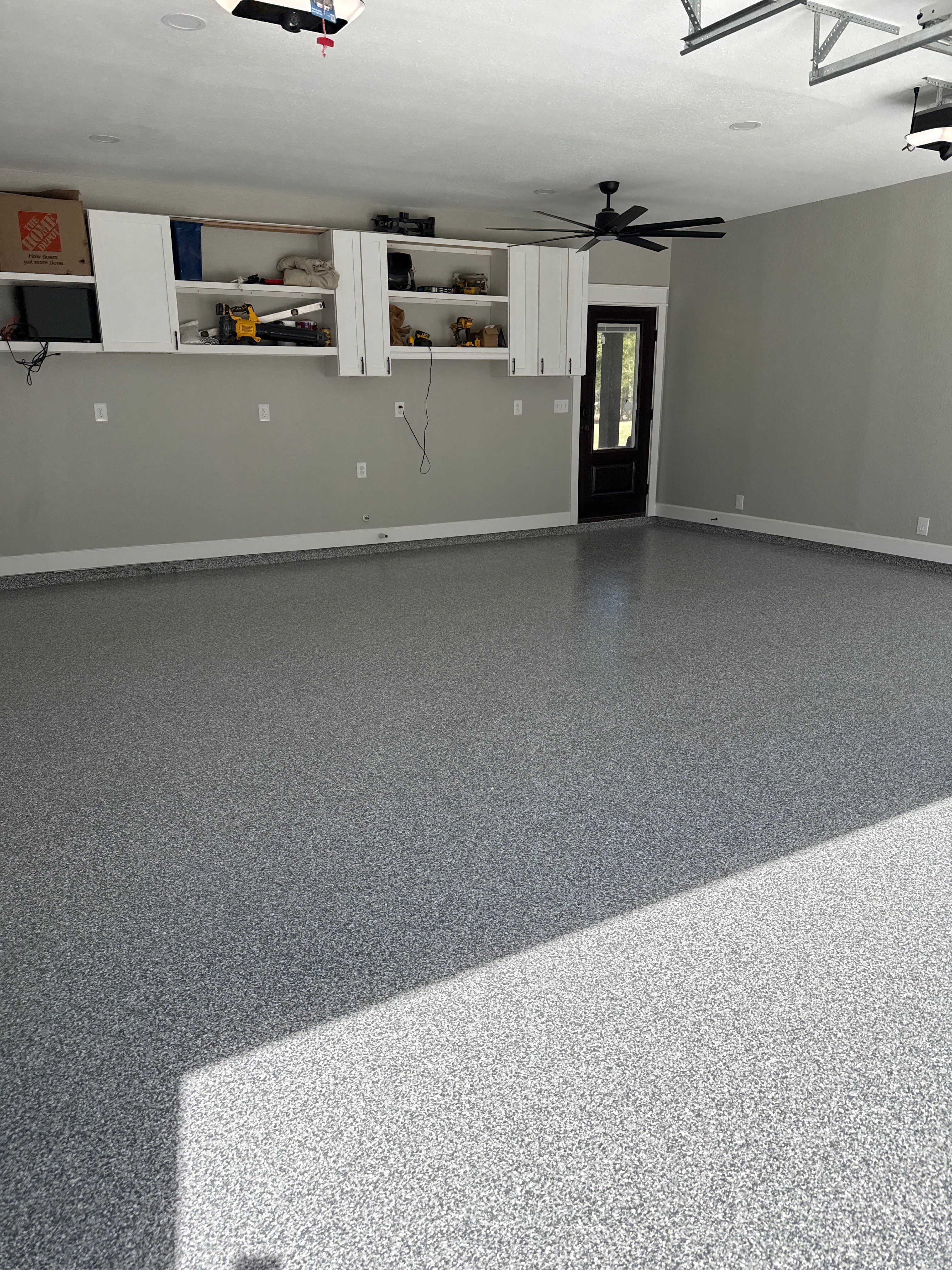 Garage Floor Refinishing with Epoxy Flake System in Mobile by Cornerstone Hard Surface Restoration