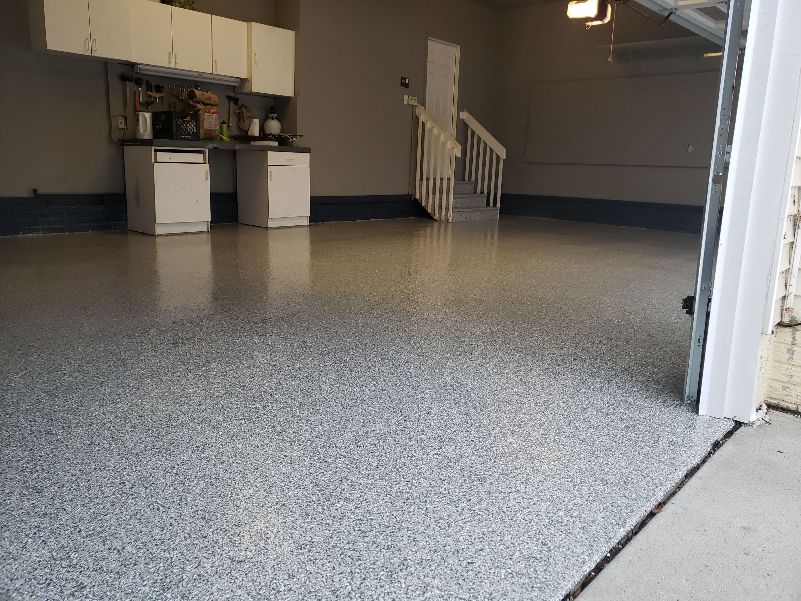 West Des Moines Slate Stone Garage by Revival Concrete Coatings, LLC