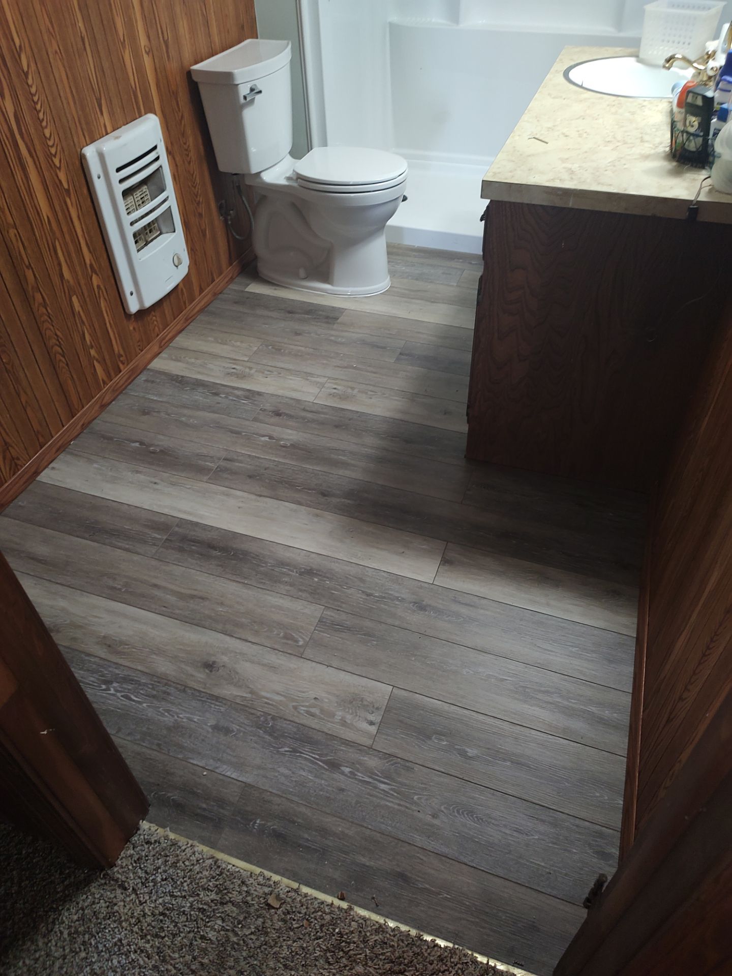 Pre Fabricated Shower using Dreamline Products by In & Out Construction & Remodeling, LLC
