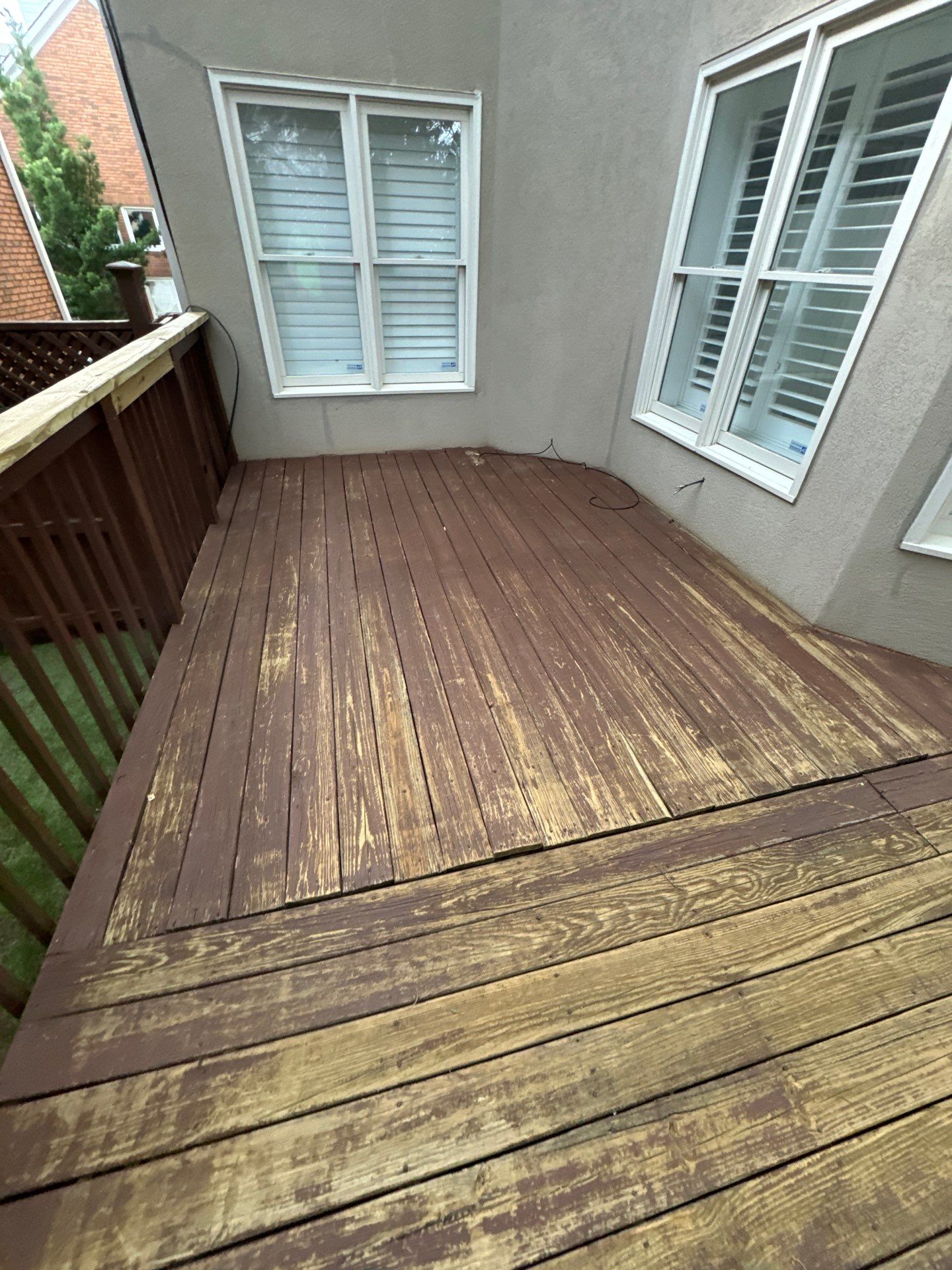 Full Exterior Stucco Painting and Wood Deck Staining in Atlanta by Swift Home Renovations