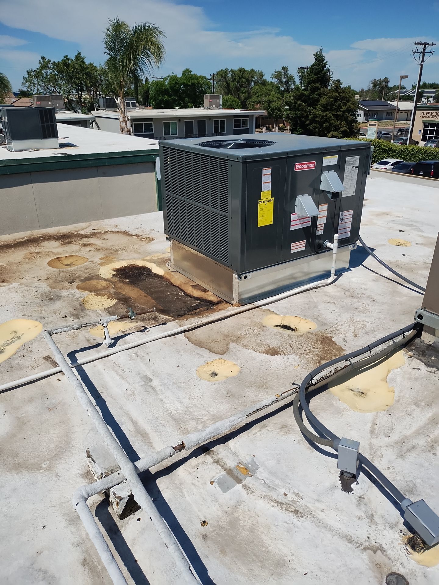 Foam Refurbish using General Coatings acrylic coatings and spray foam by Straight Edge Roofing Inc