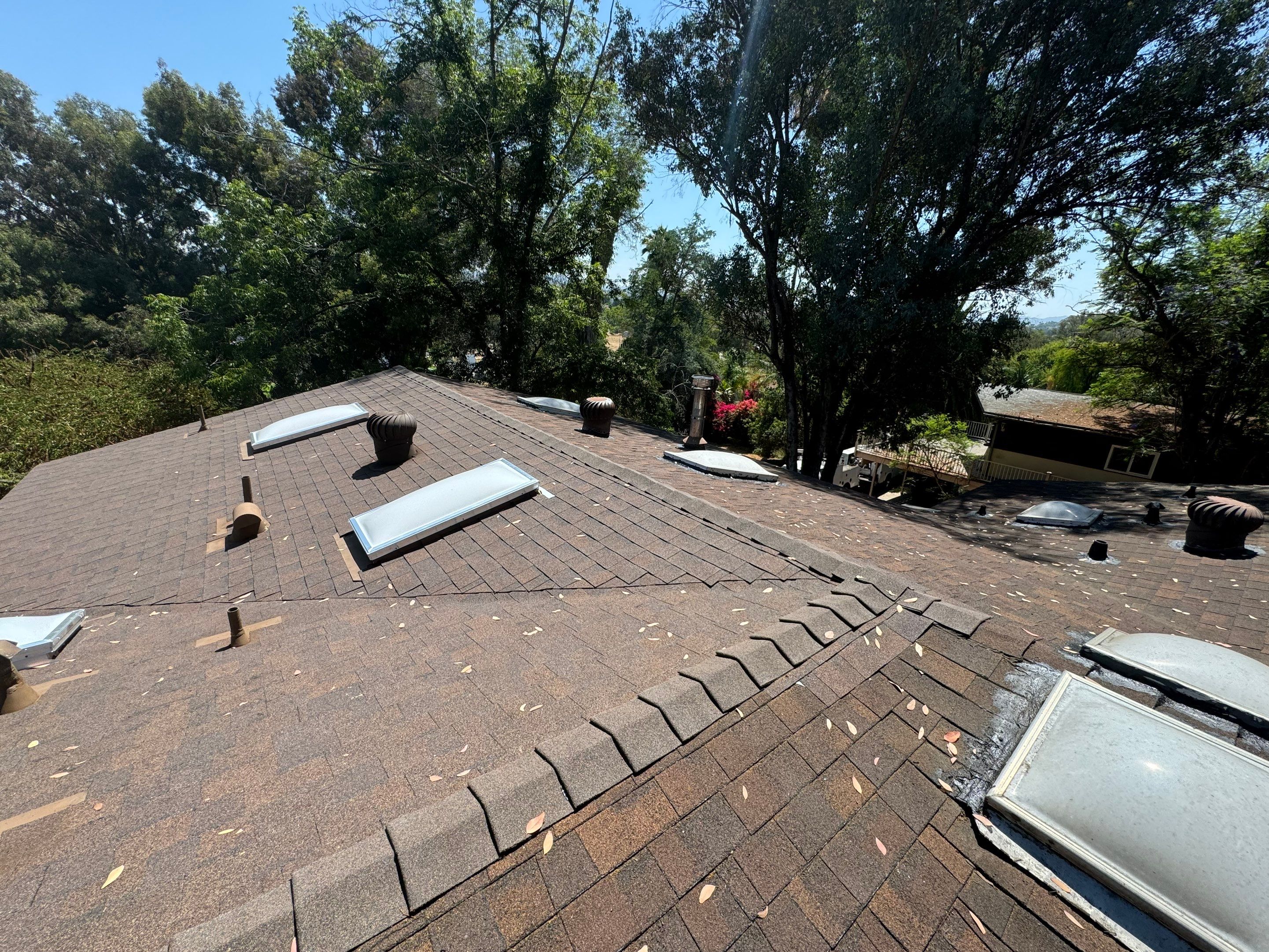 Escondido Partial Shingle Roof Replacement with Skylights and Gutters by Zenith Roofing Services