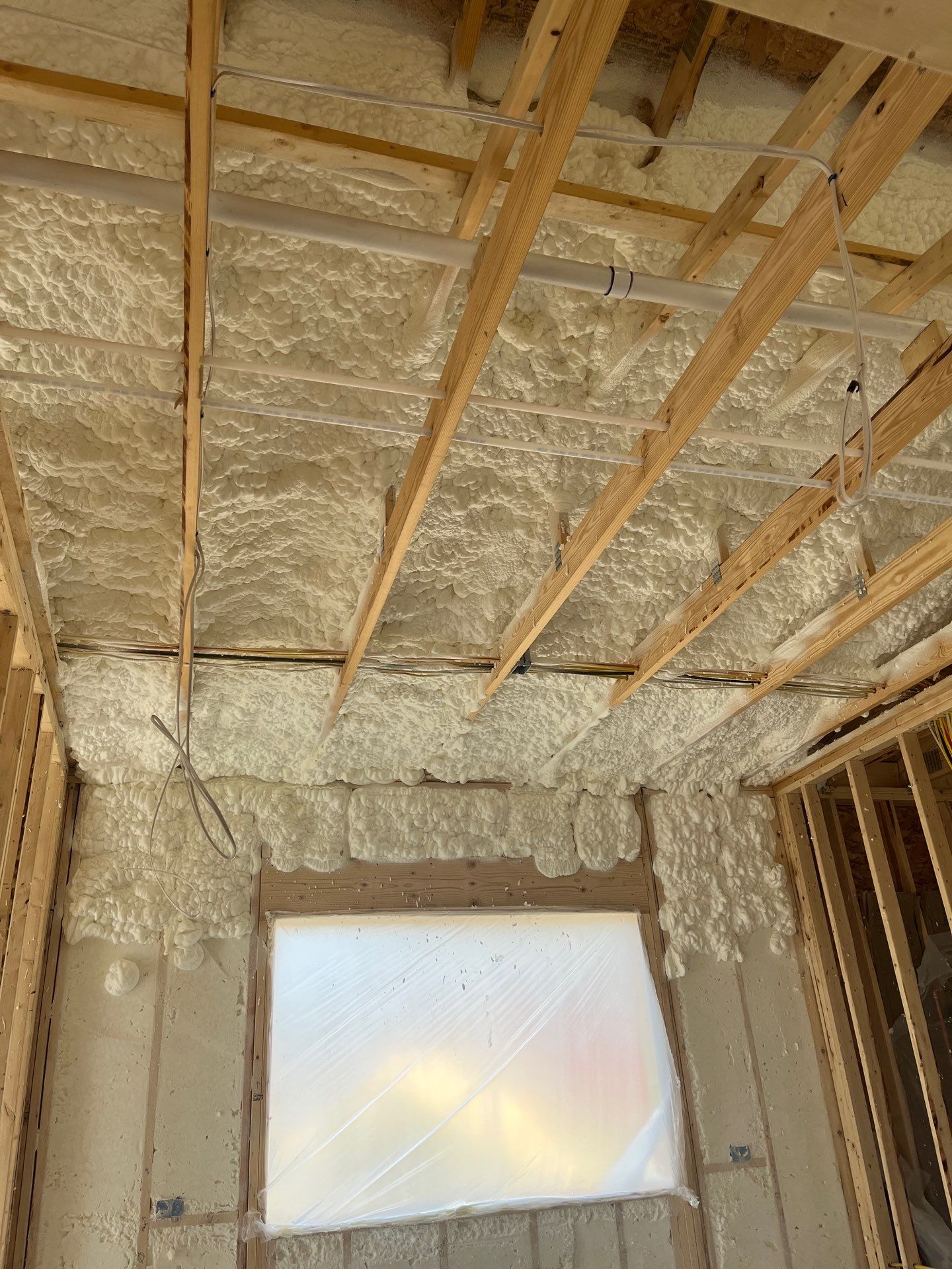 New Construction using open cell spray foam by NYS Foam & Energy