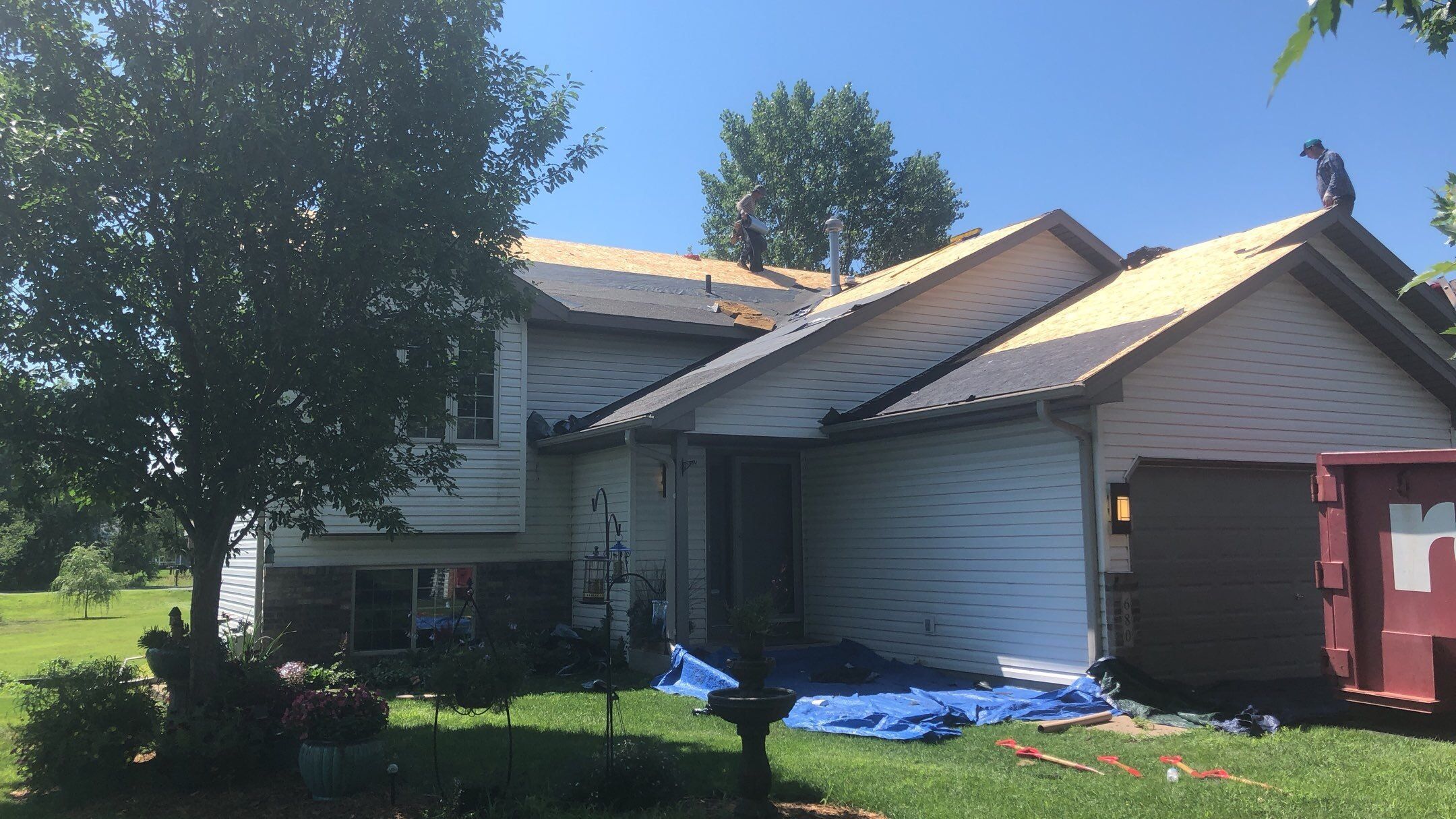 Storm Damage Restoration using Atlas Pinnacle Shingles and Mastic Vinyl Siding  by MODERN EXTERIOR SYSTEMS