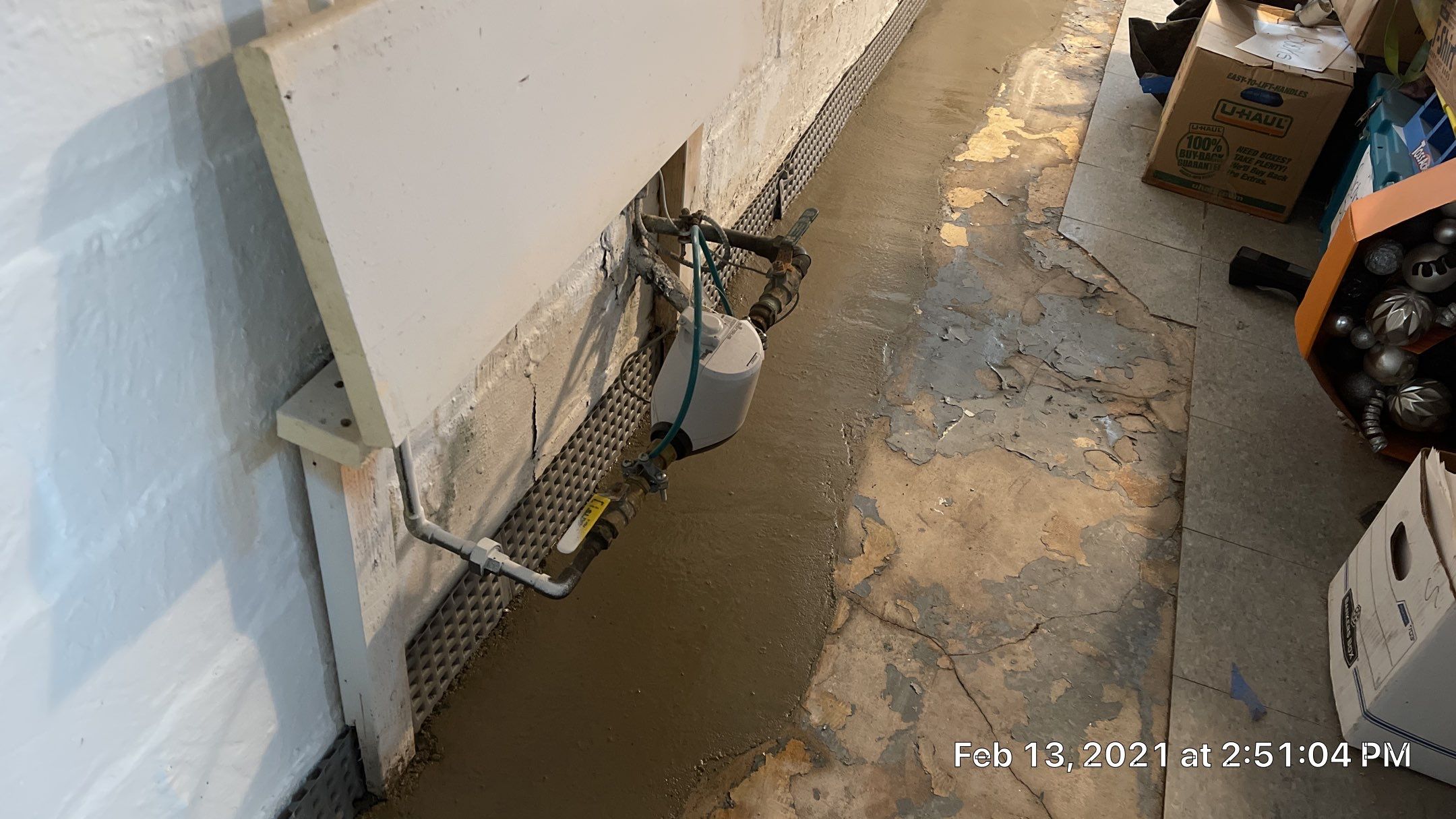 Interior French Drain Job in Bloomfield, NJ by Pure Service Pro, LLC 