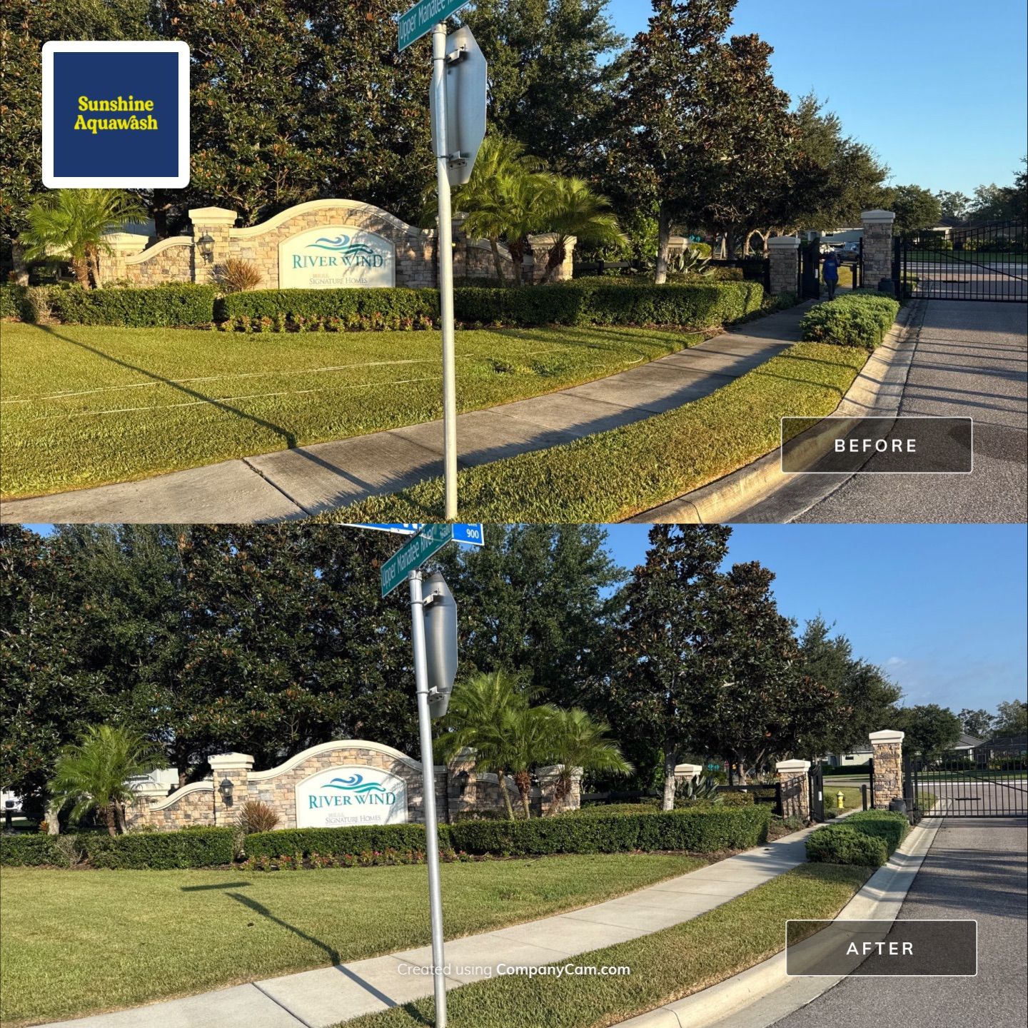 HOA Community Cleaning in River Wind | Sidewalk & Curb Pressure Washing in Bradenton, FL by Sunshine AquaWash