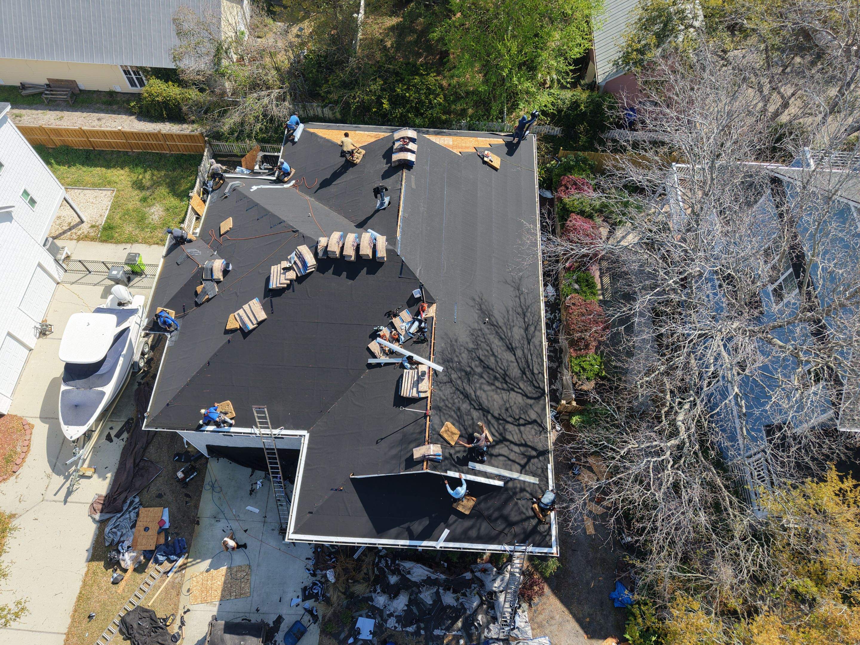 Roof Replacement (FORTIFIED Roof™ System) using CertainTeed Landmark Pro Shingles – Max Def Moire Black in Carolina Beach, NC by your trusted local roofing company near me by RGR Construction and Roofing, LLC
