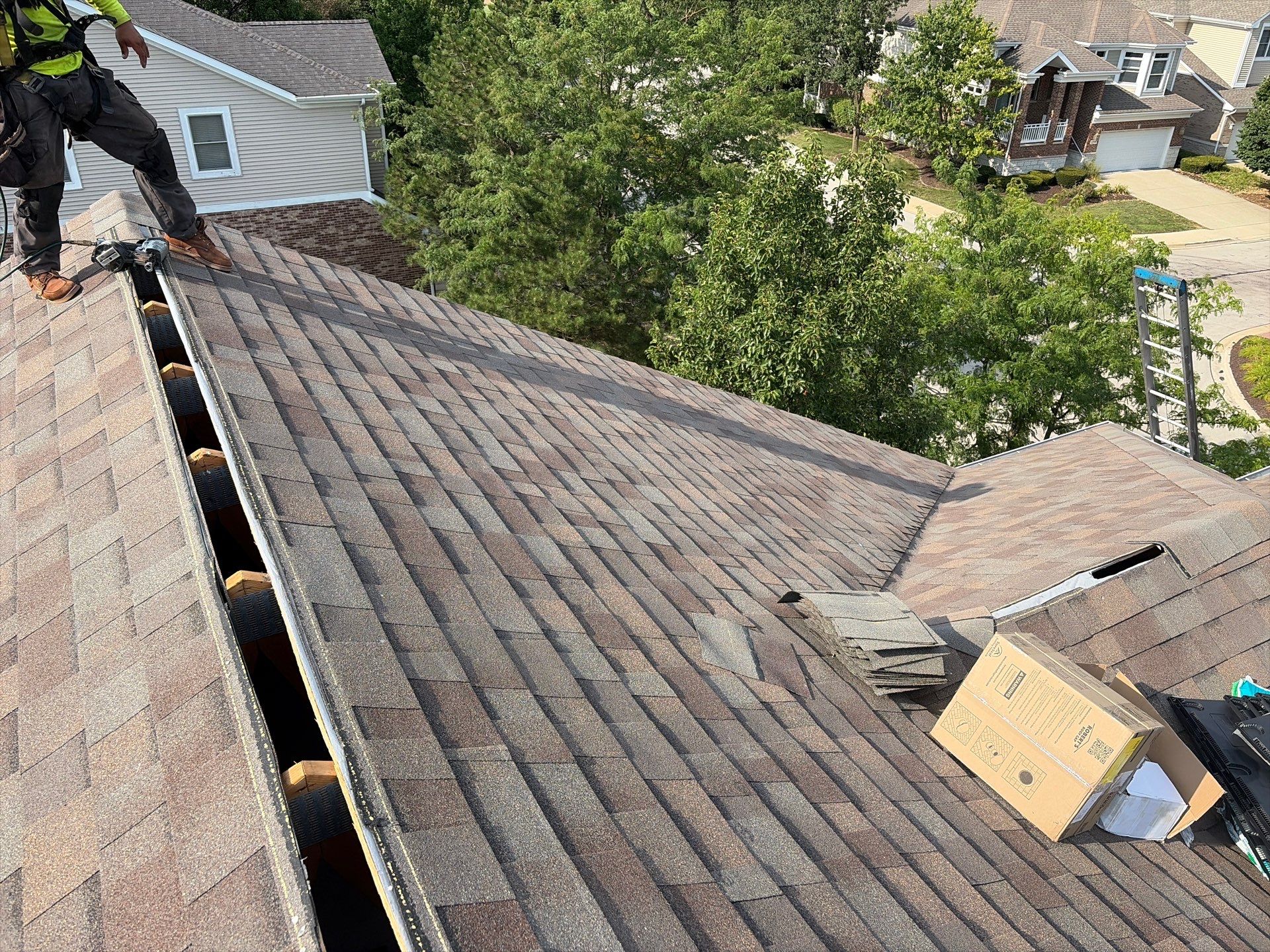 Architectural Asphalt Shingle Roof Replacement in Lisle by Pro Home Services Inc